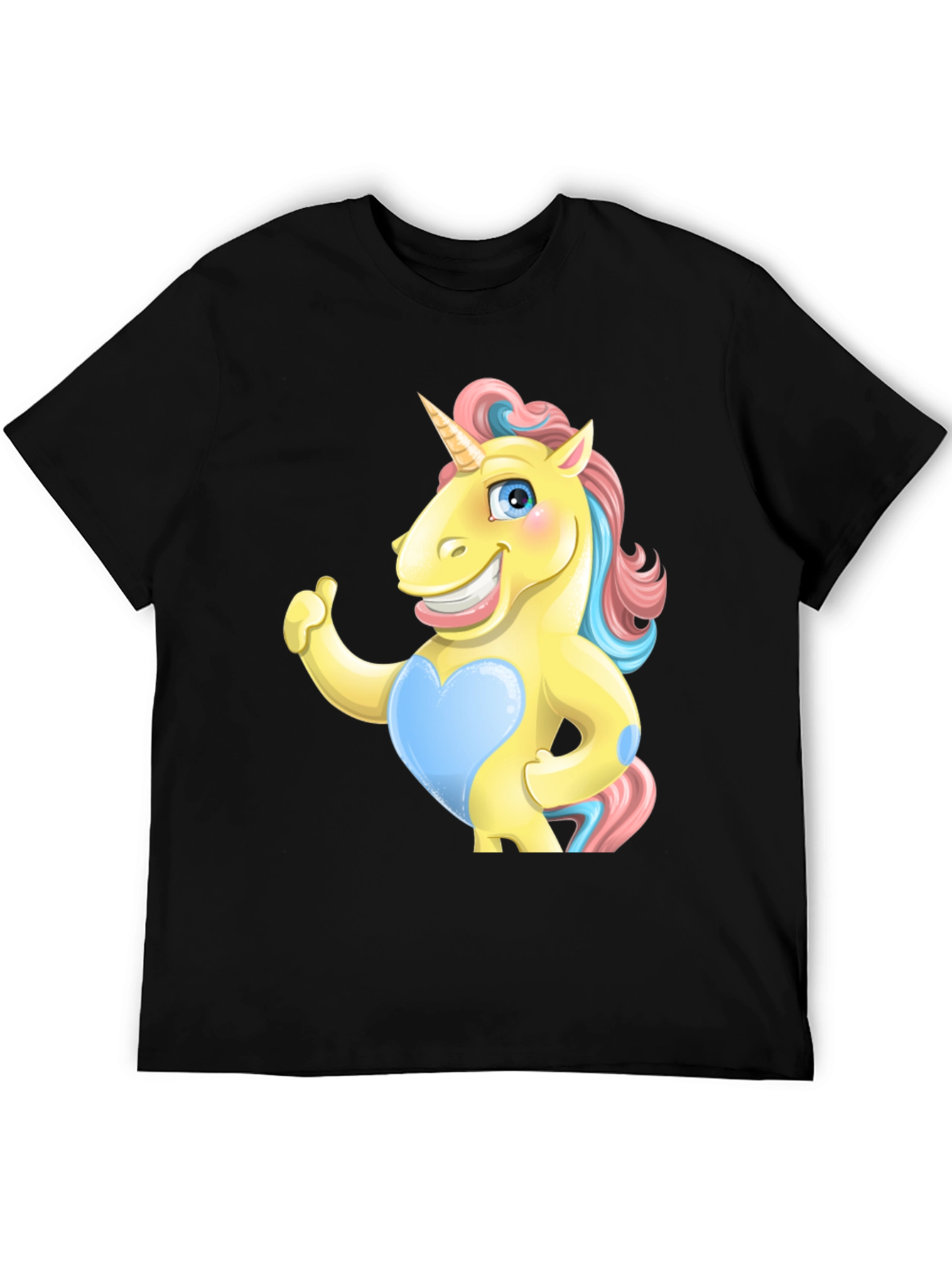 Funny Unicorn Graphic Black T-Shirt