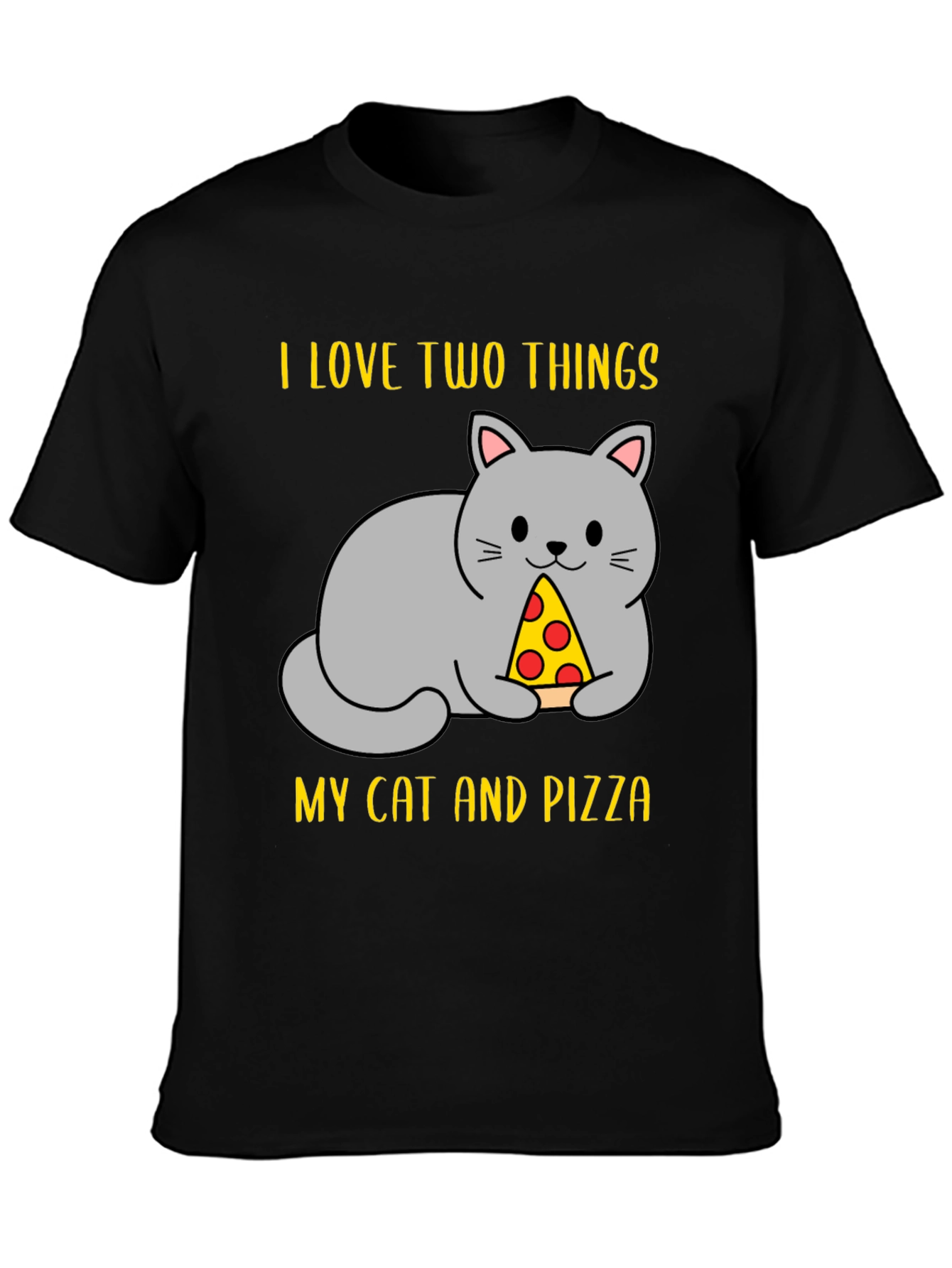 Funny Cat & Pizza T-Shirt