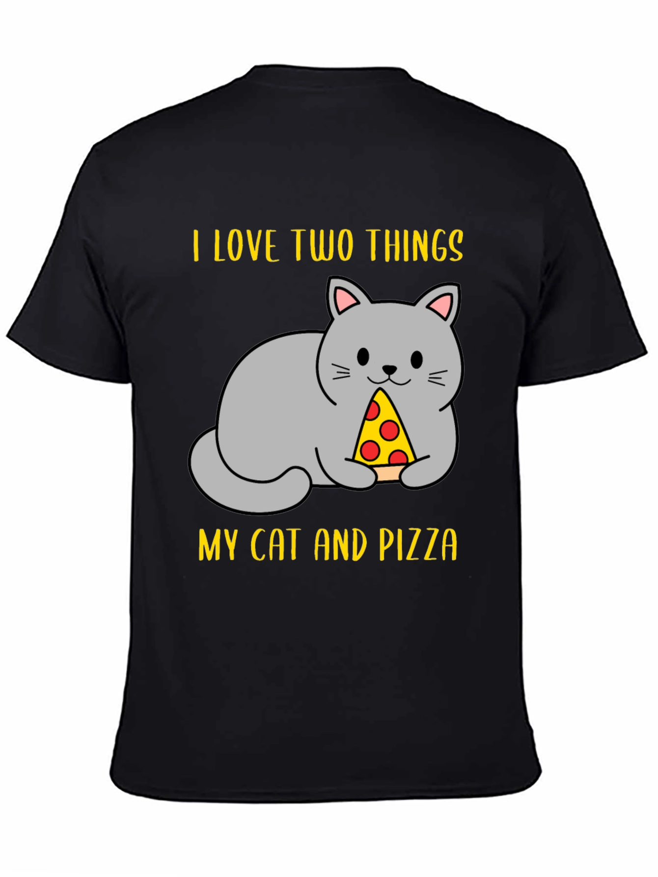 Funny Cat & Pizza T-Shirt