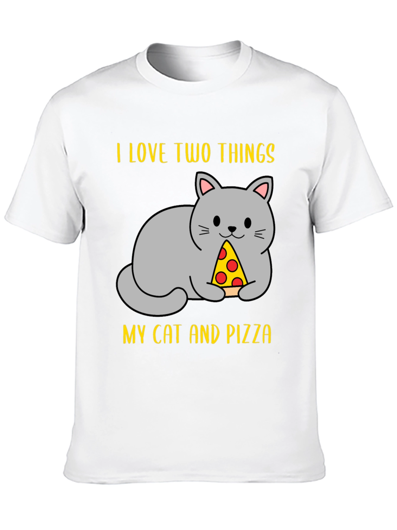 Funny Cat & Pizza T-Shirt