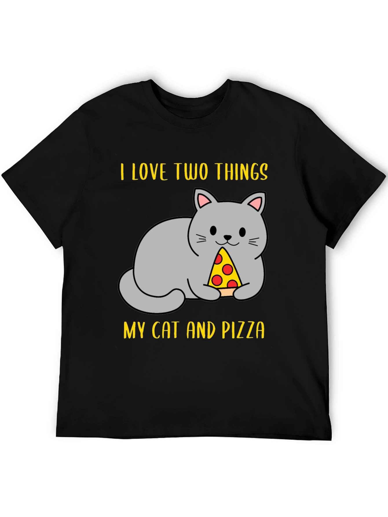 Funny Cat & Pizza T-Shirt