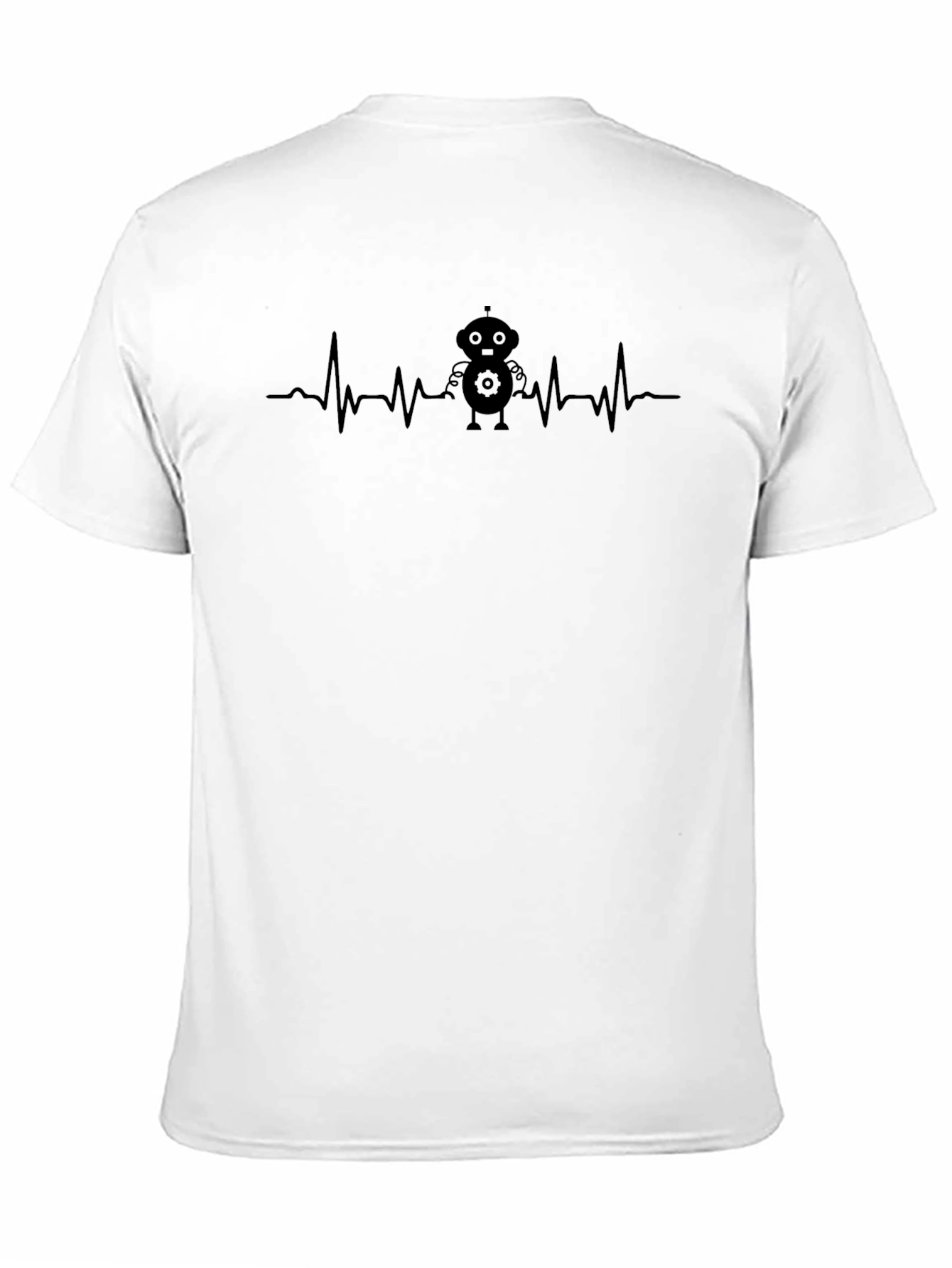 Robot Heartbeat Graphic Tee - Mens Black T-Shirt