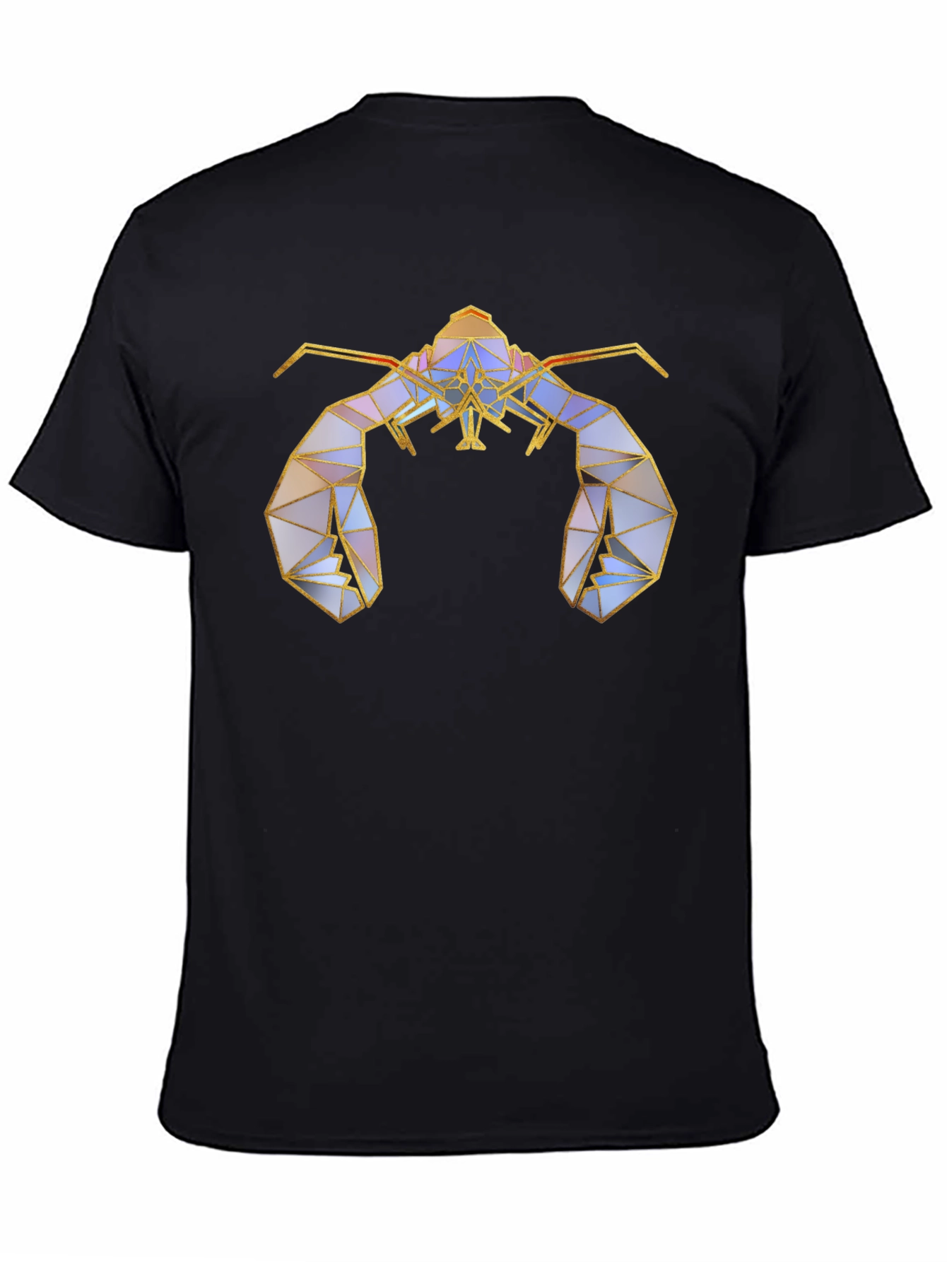Geometric Lobster Graphic Tee - Stylish Black T-Shirt