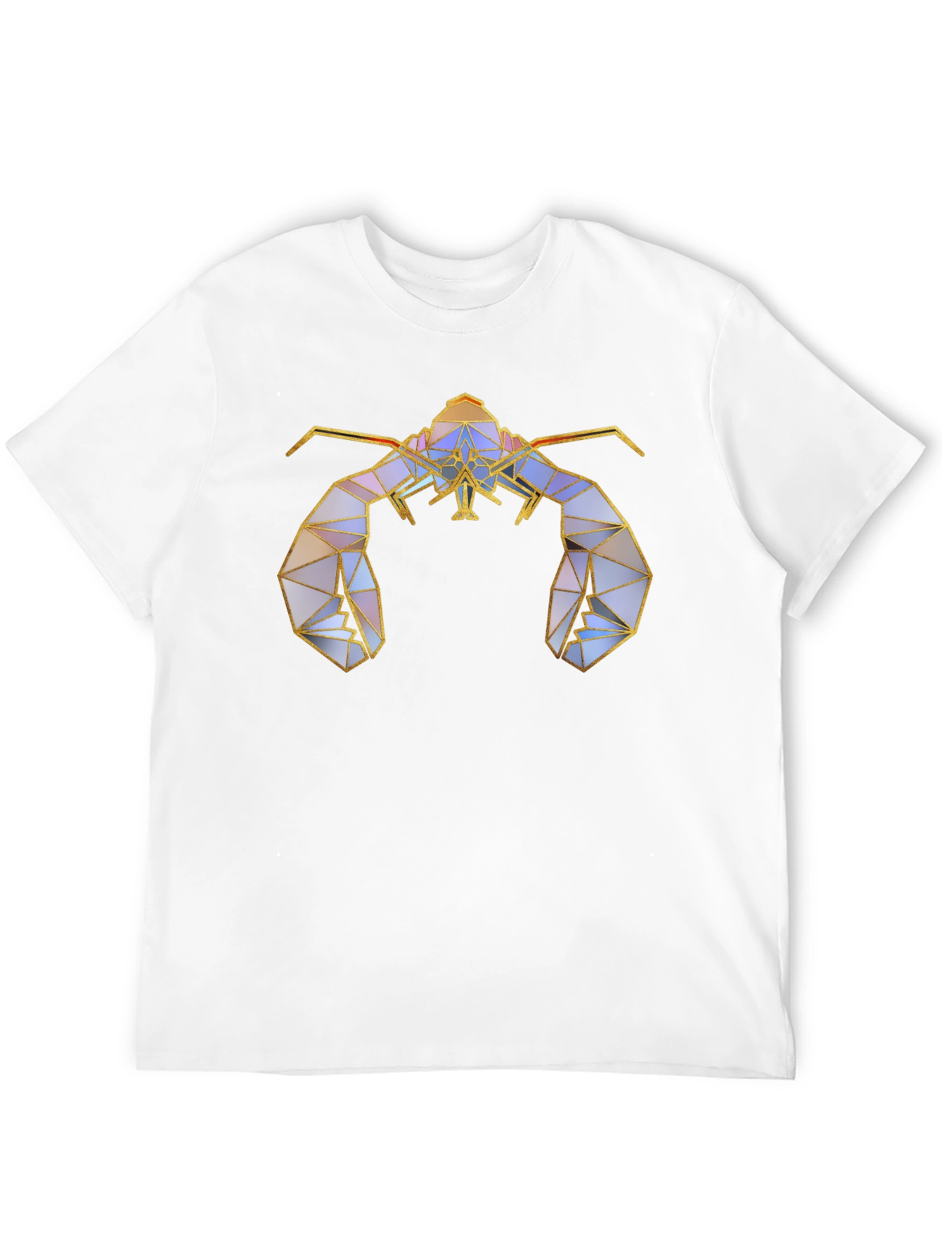 Geometric Lobster Graphic Tee - Stylish Black T-Shirt