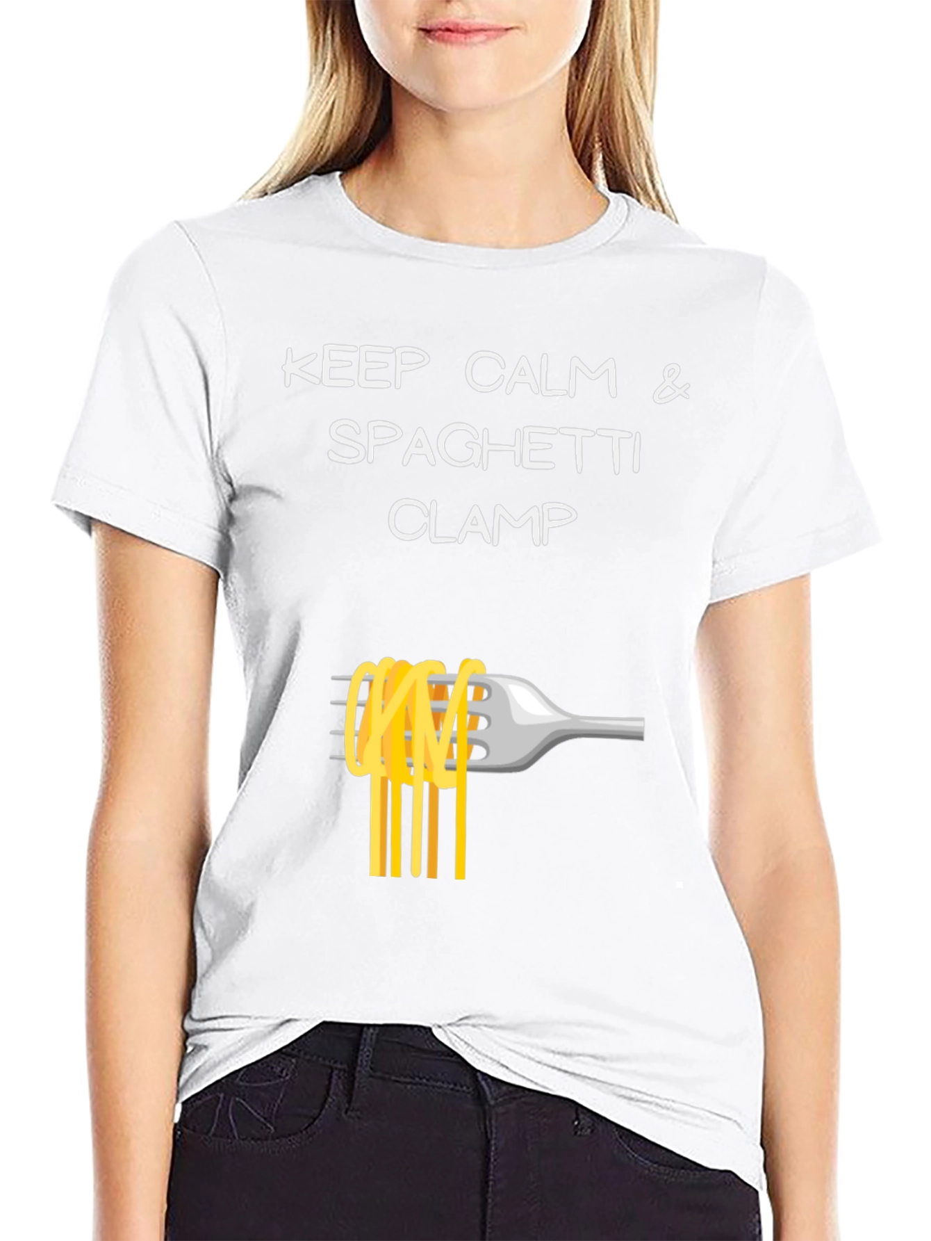 Keep Calm Spaghetti Clamp T-Shirt
