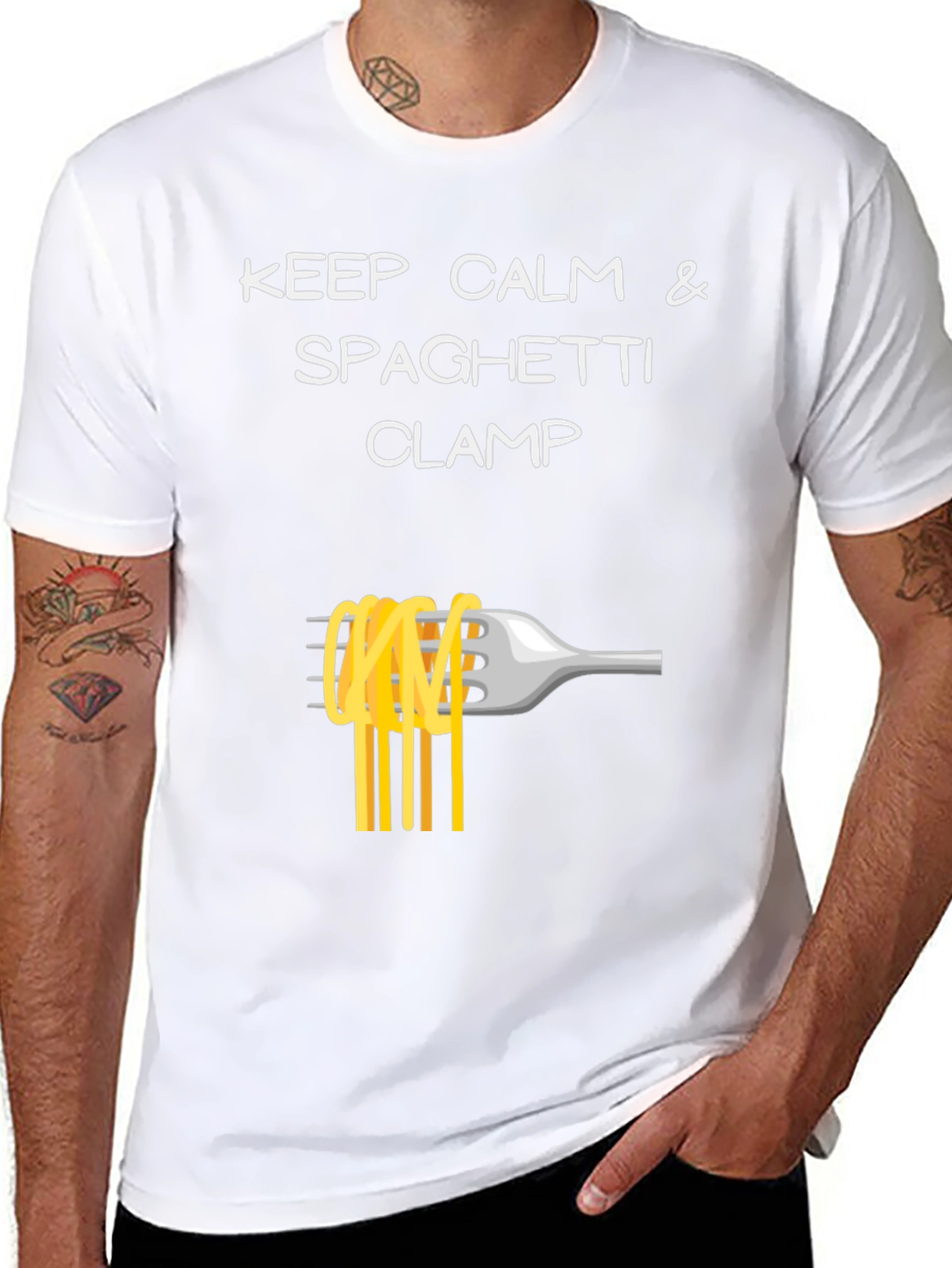 Keep Calm Spaghetti Clamp T-Shirt