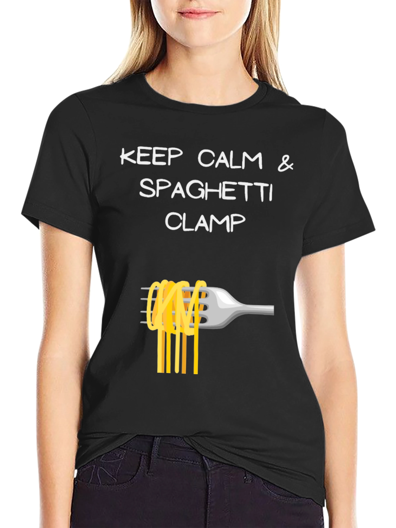 Keep Calm Spaghetti Clamp T-Shirt