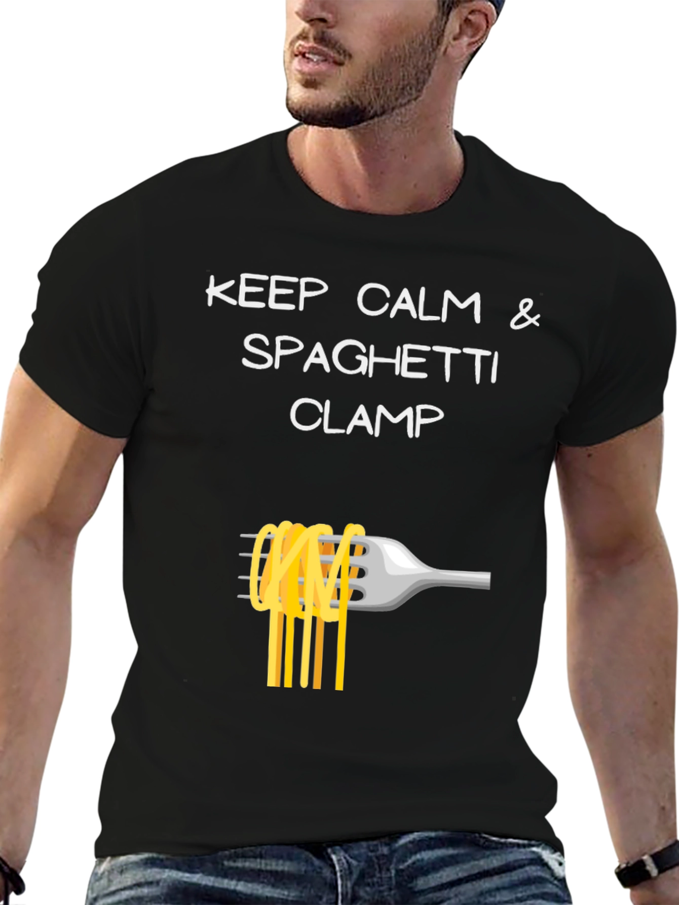 Keep Calm Spaghetti Clamp T-Shirt