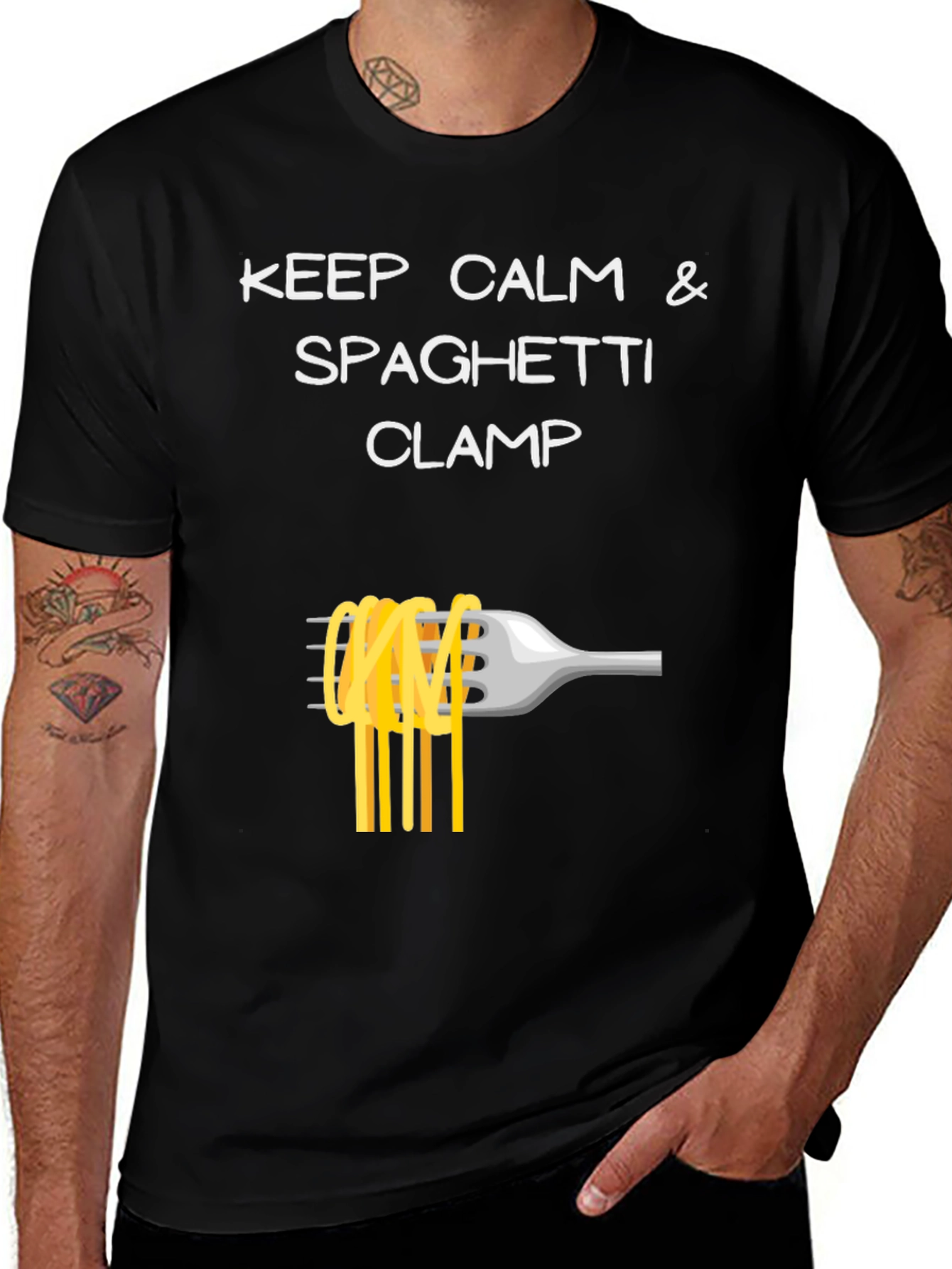 Keep Calm Spaghetti Clamp T-Shirt