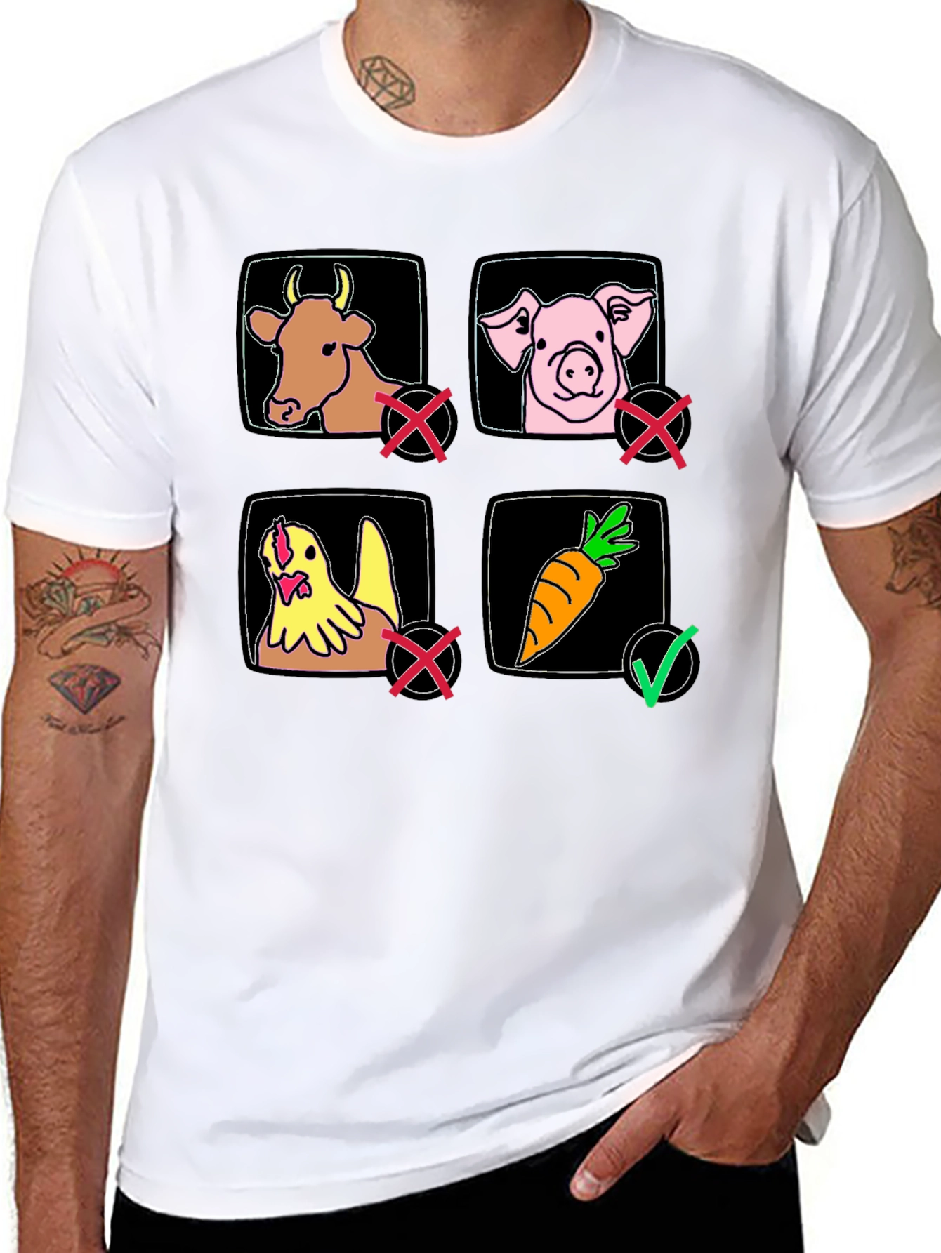 Vegan Life T-Shirt Black 100% Cotton