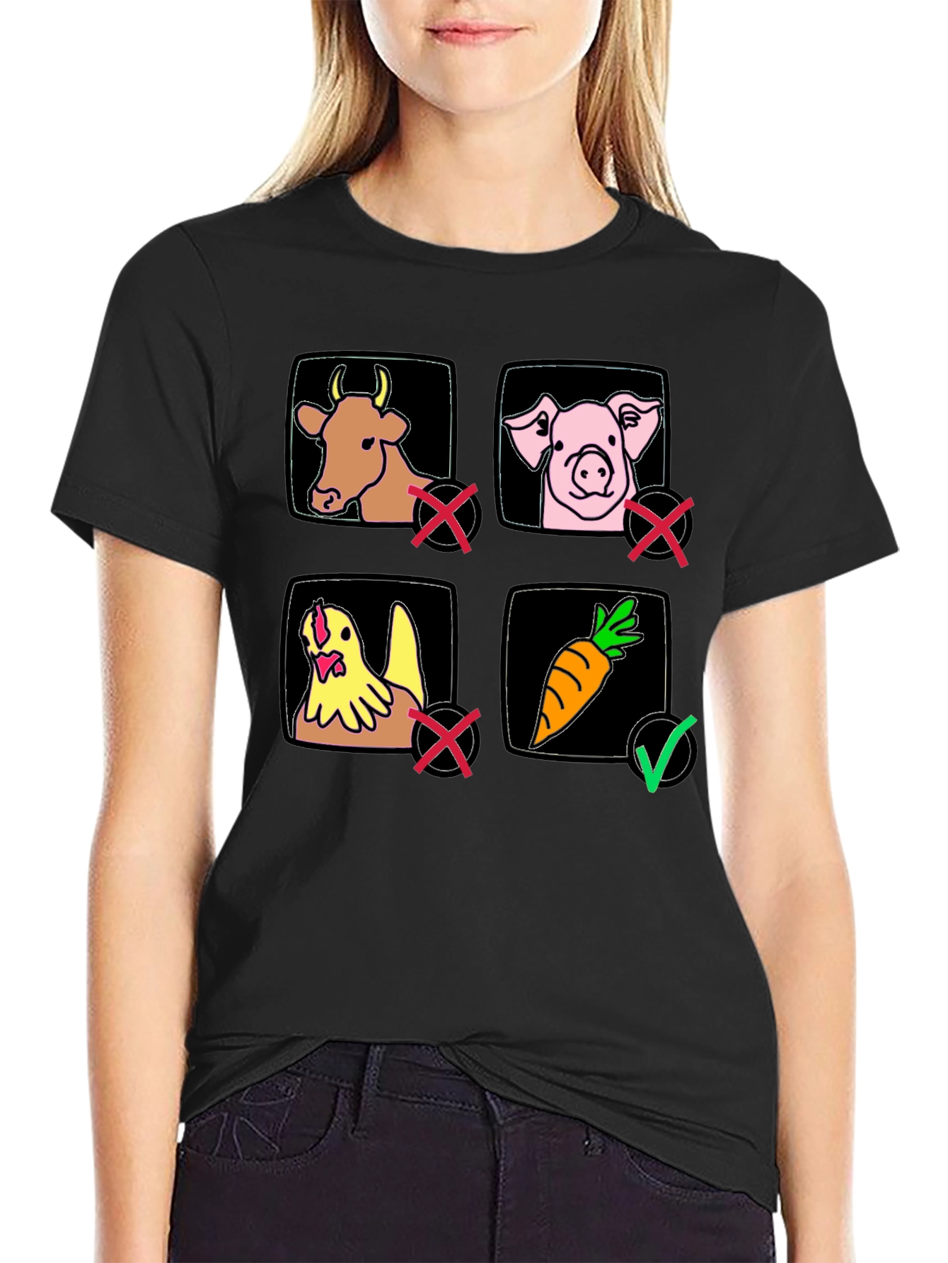 Vegan Life T-Shirt Black 100% Cotton