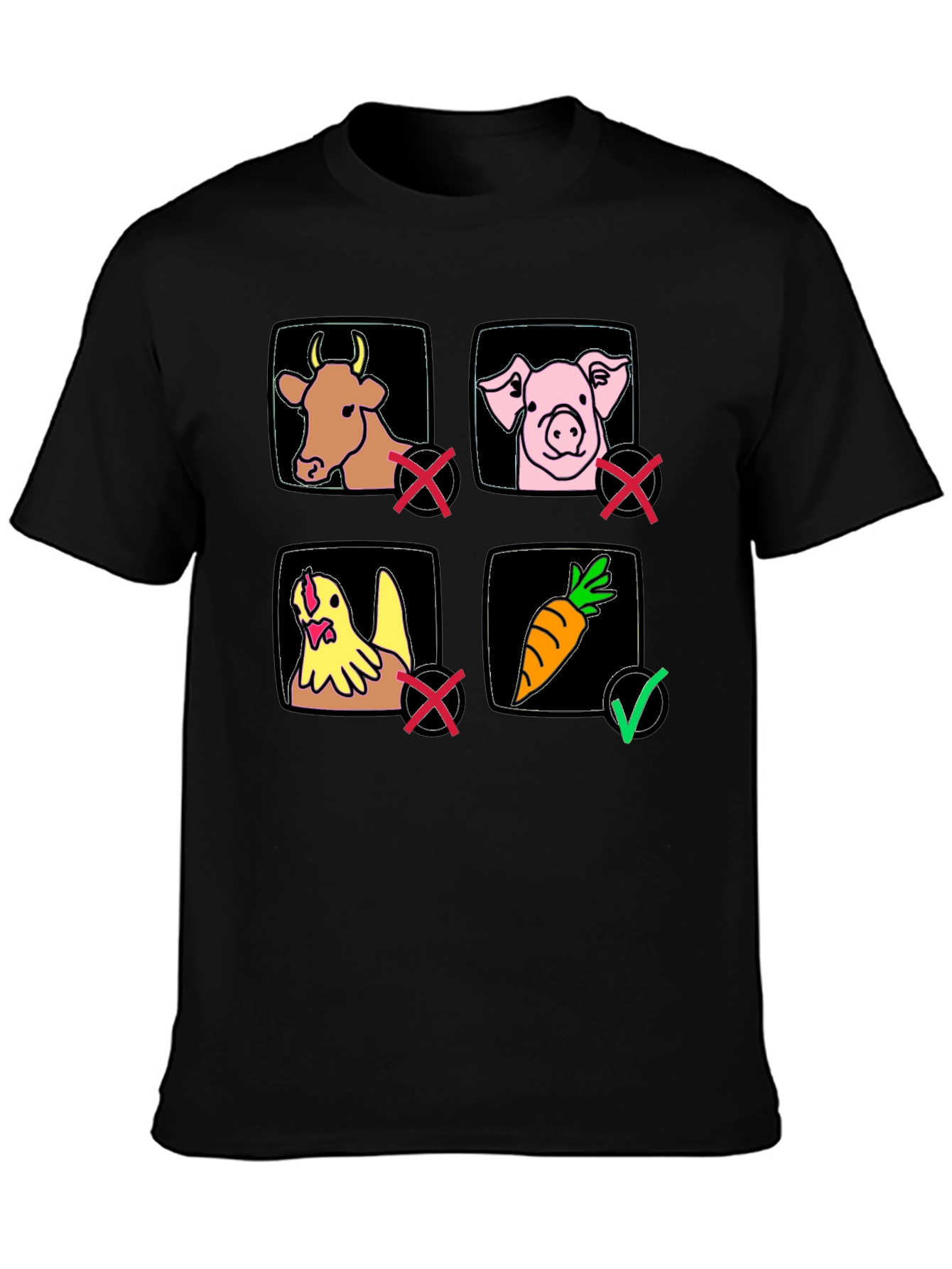 Vegan Life T-Shirt Black 100% Cotton