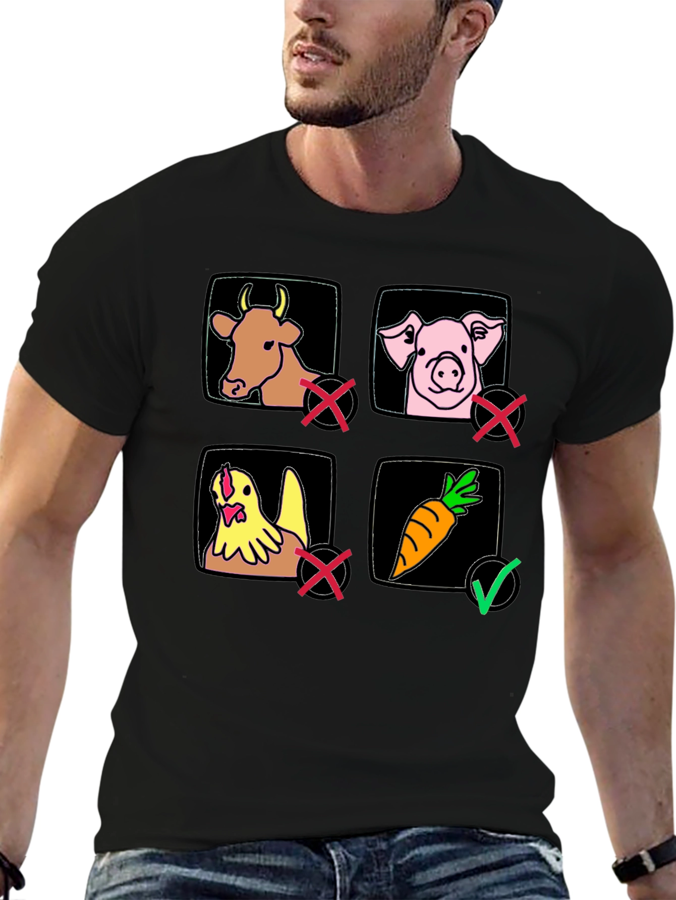 Vegan Life T-Shirt Black 100% Cotton