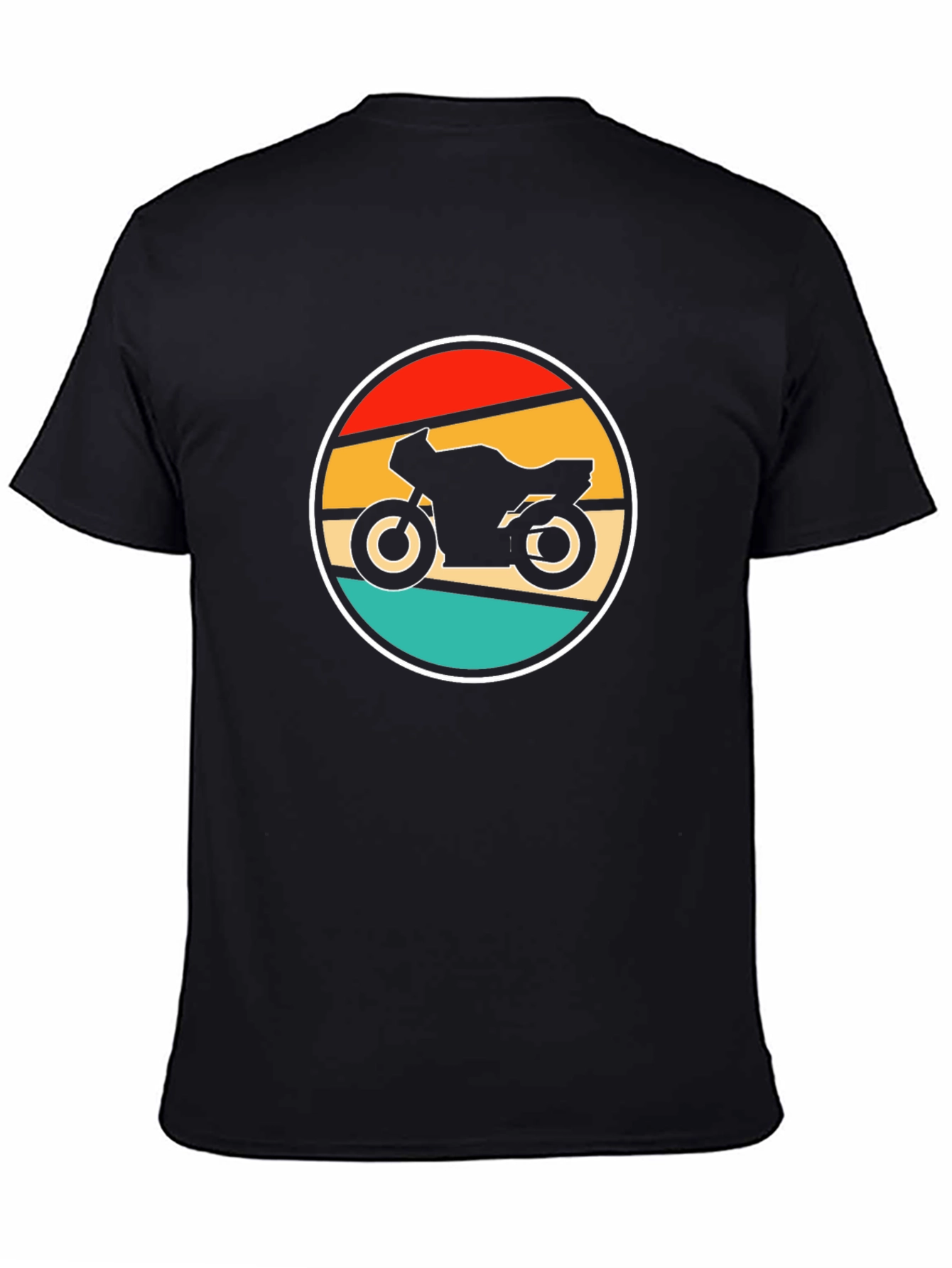 Retro Motorcycle Graphic T-Shirt - Black