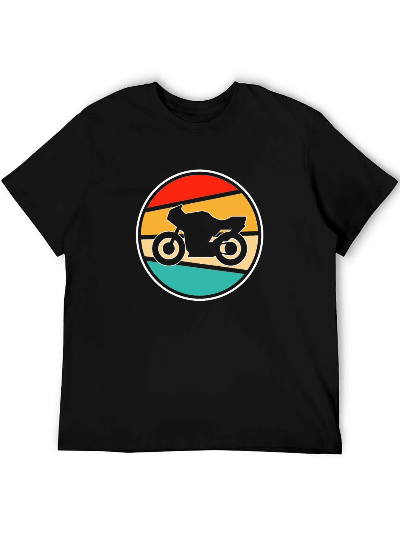 Retro Motorcycle Graphic T-Shirt - Black