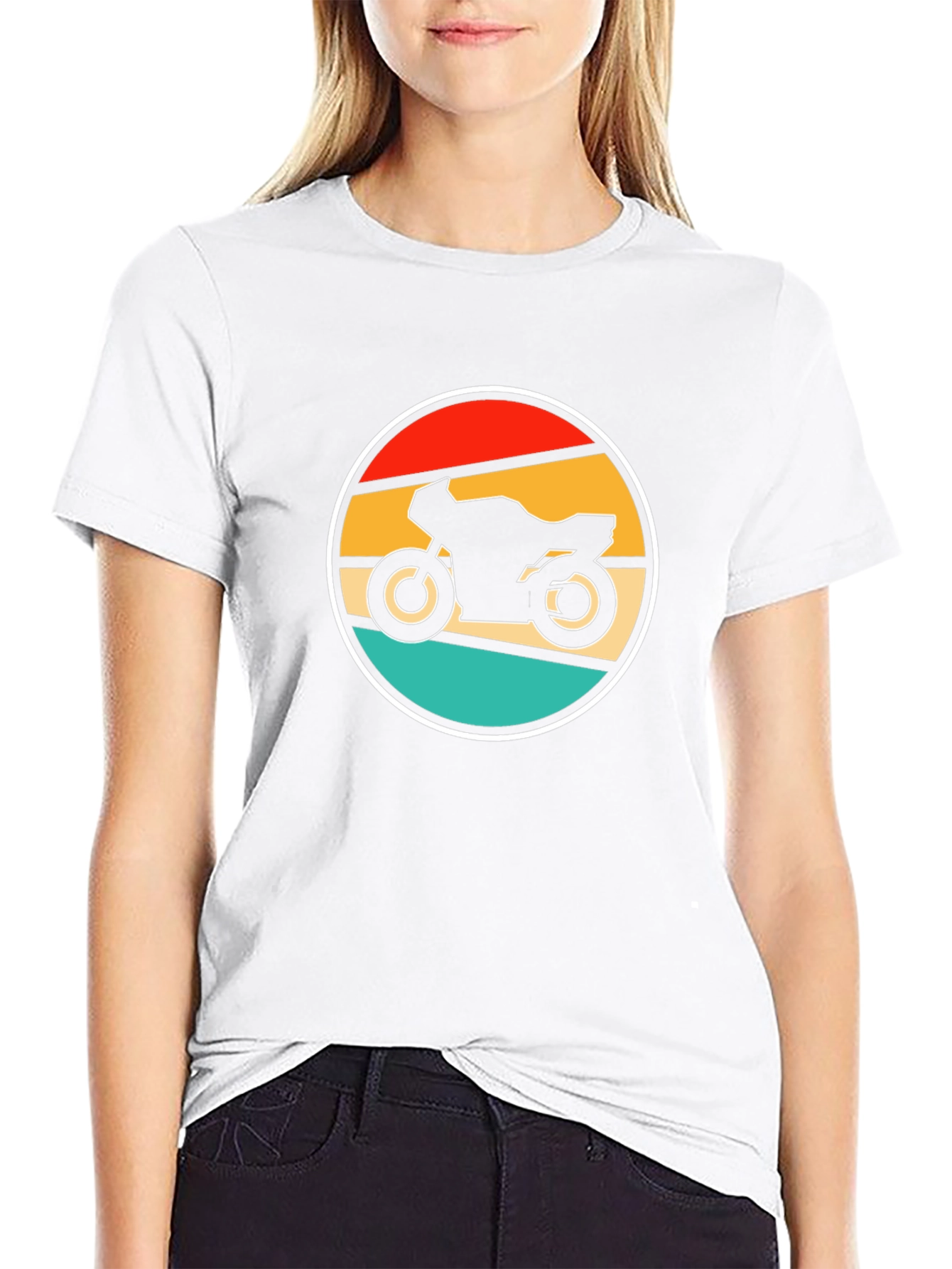 Retro Motorcycle Graphic T-Shirt - Black