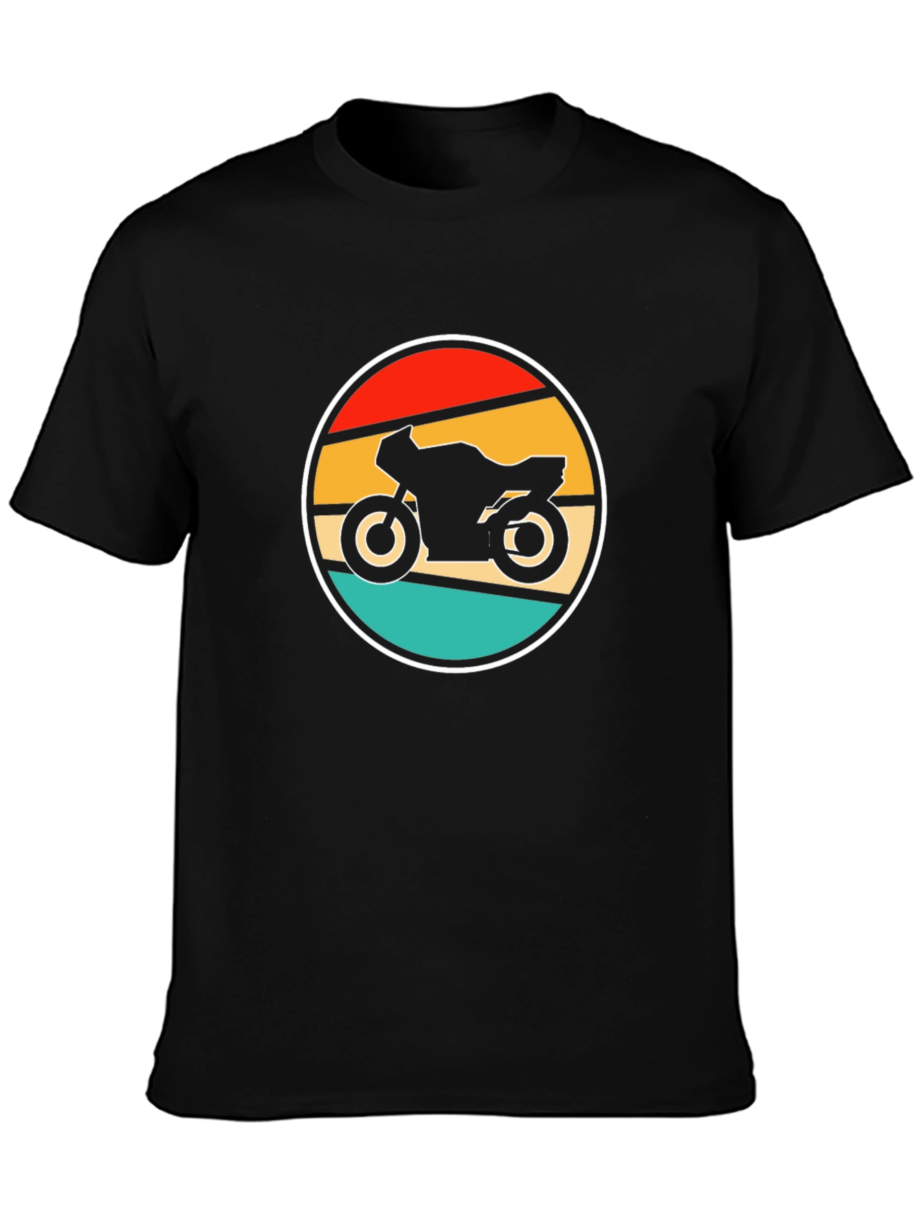 Retro Motorcycle Graphic T-Shirt - Black