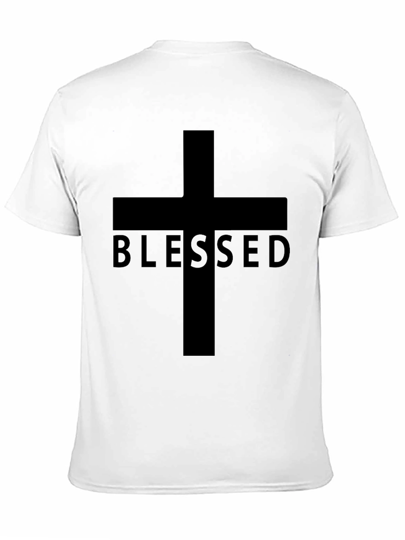 Blessed Cross Graphic Tee - Black Christian T-Shirt