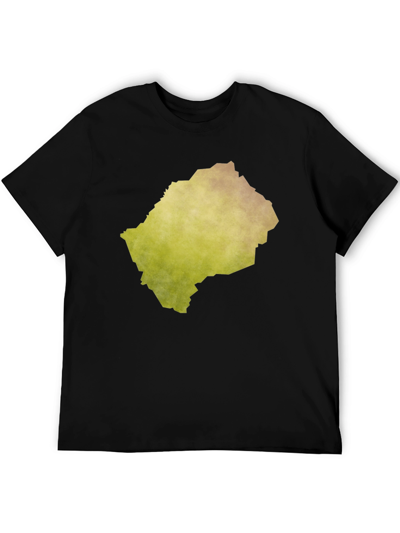 Lesotho Map Graphic Print Black Tee