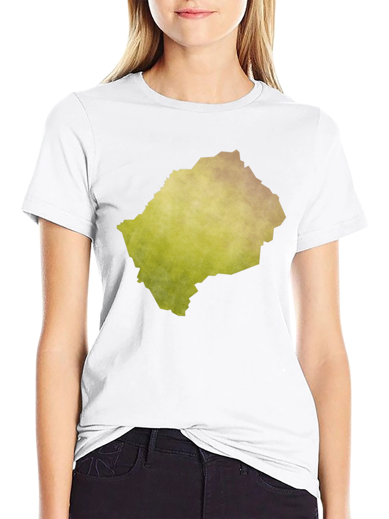 Lesotho Map Graphic Print Black Tee