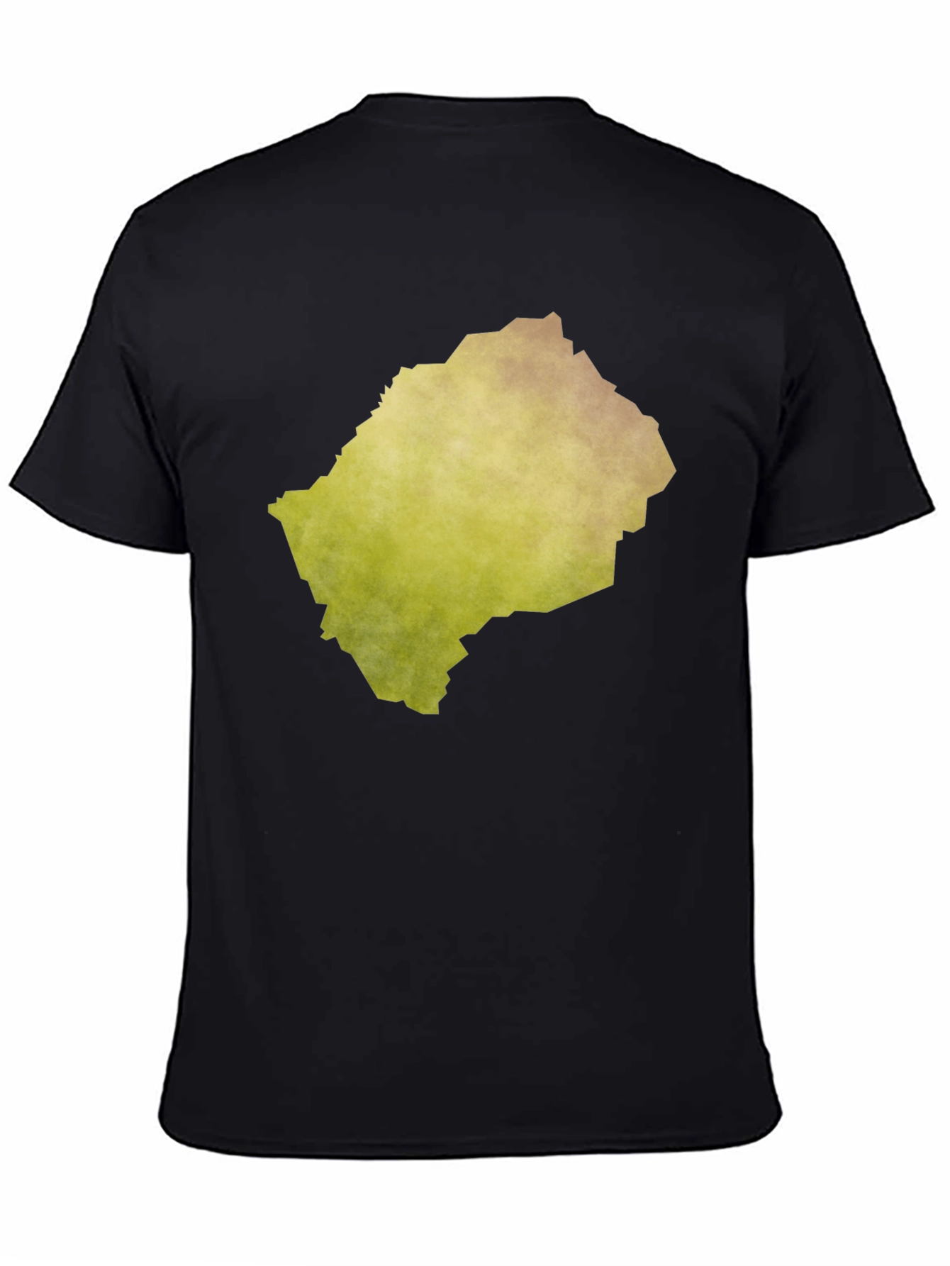 Lesotho Map Graphic Print Black Tee