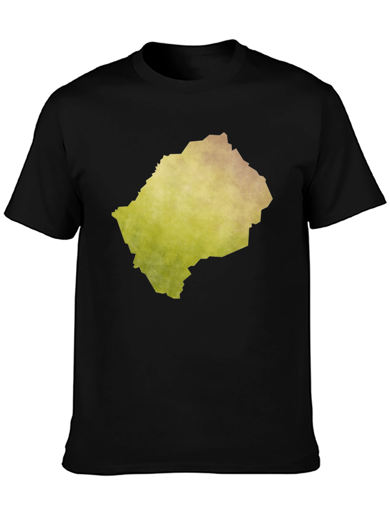 Lesotho Map Graphic Print Black Tee