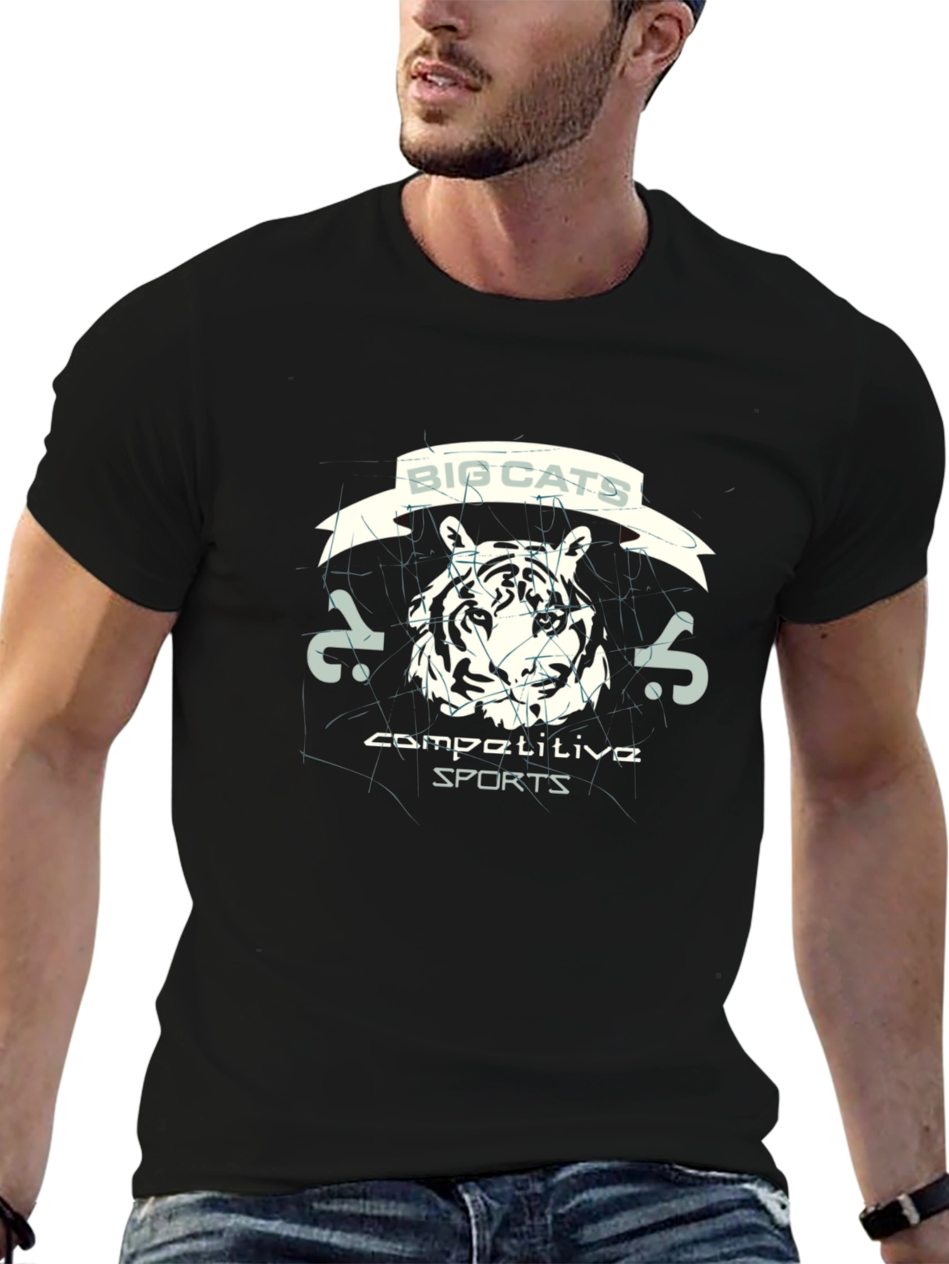Big Cats Competitive Sports Black T-Shirt