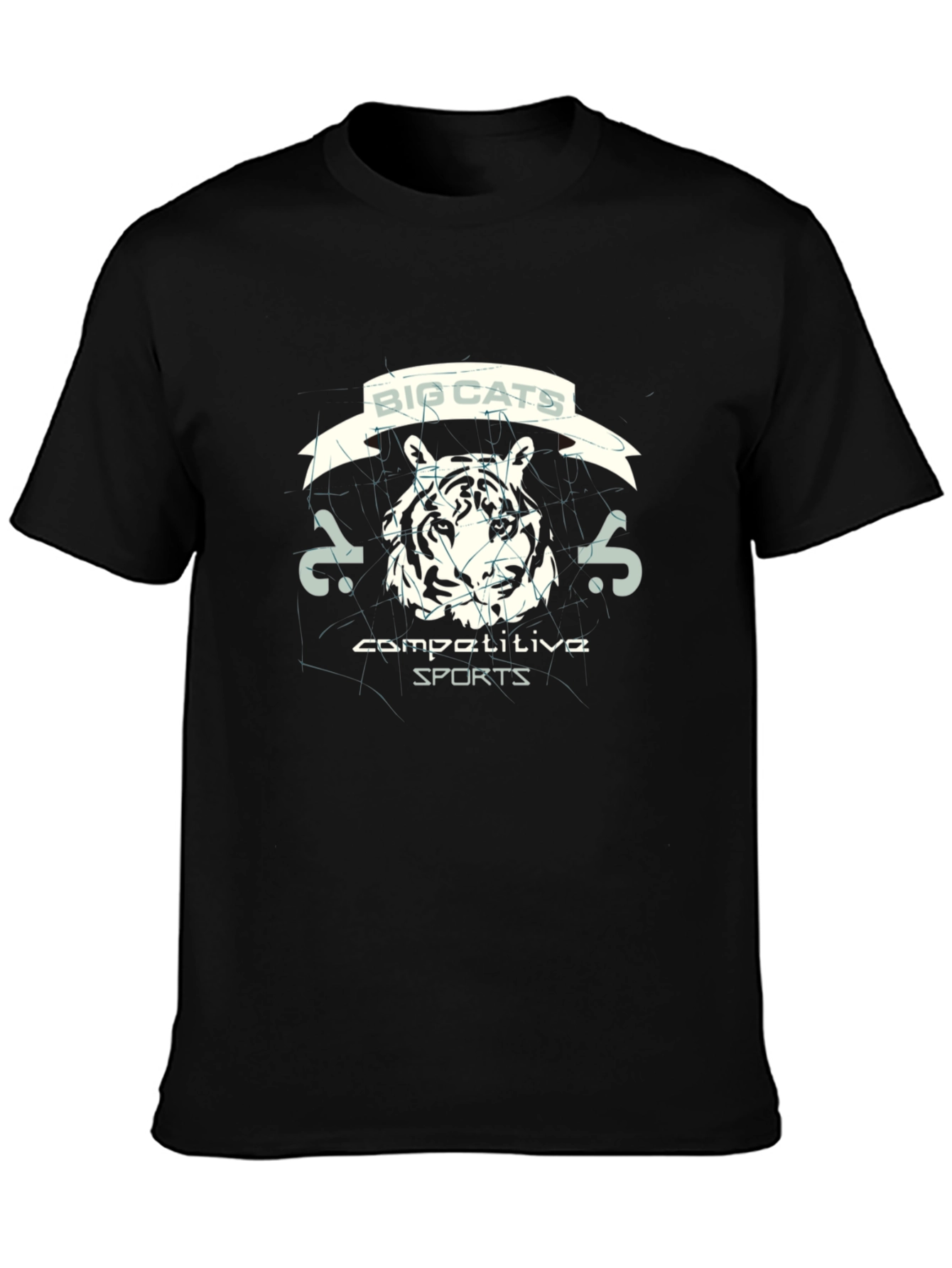 Big Cats Competitive Sports Black T-Shirt
