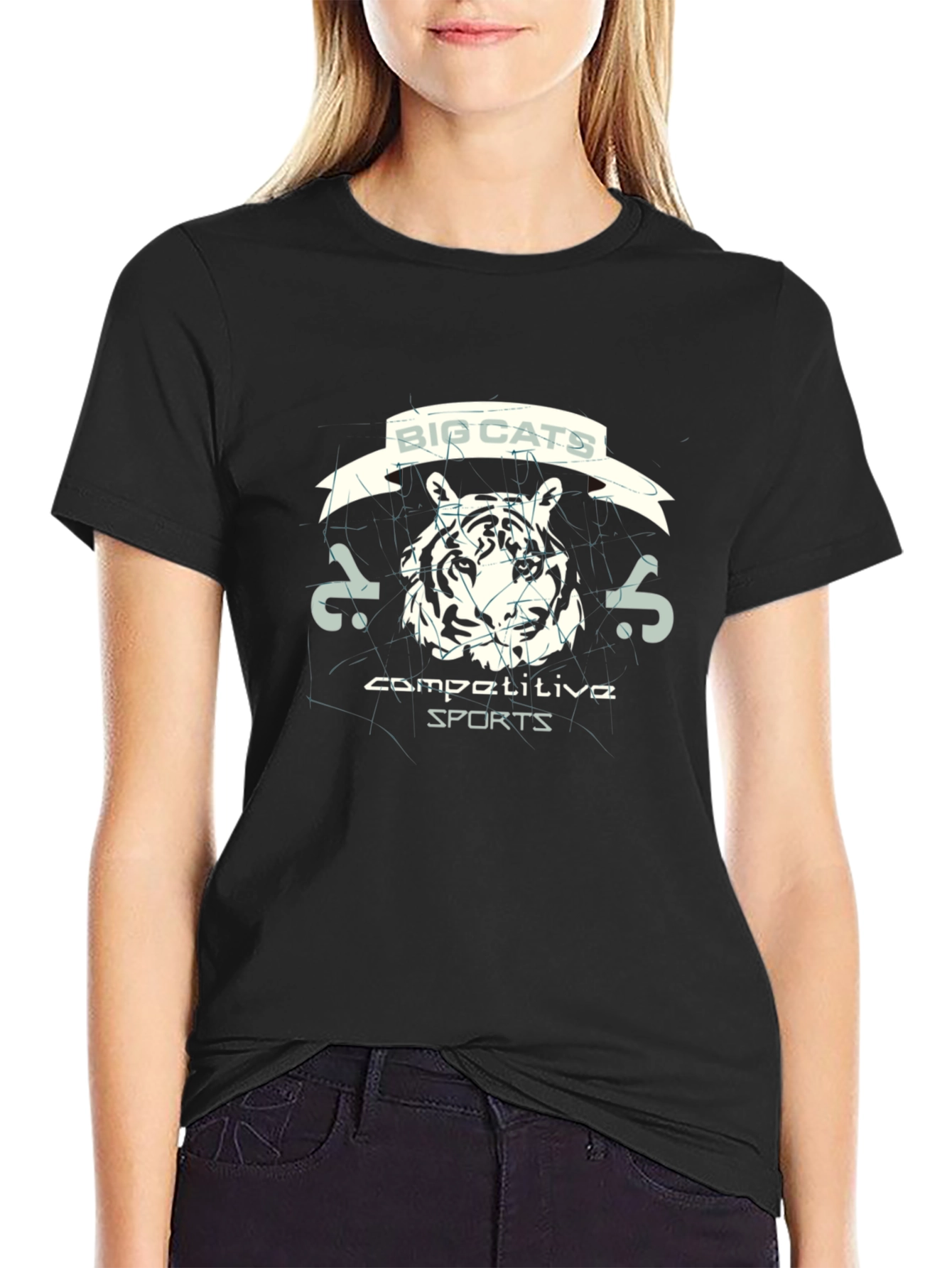 Big Cats Competitive Sports Black T-Shirt