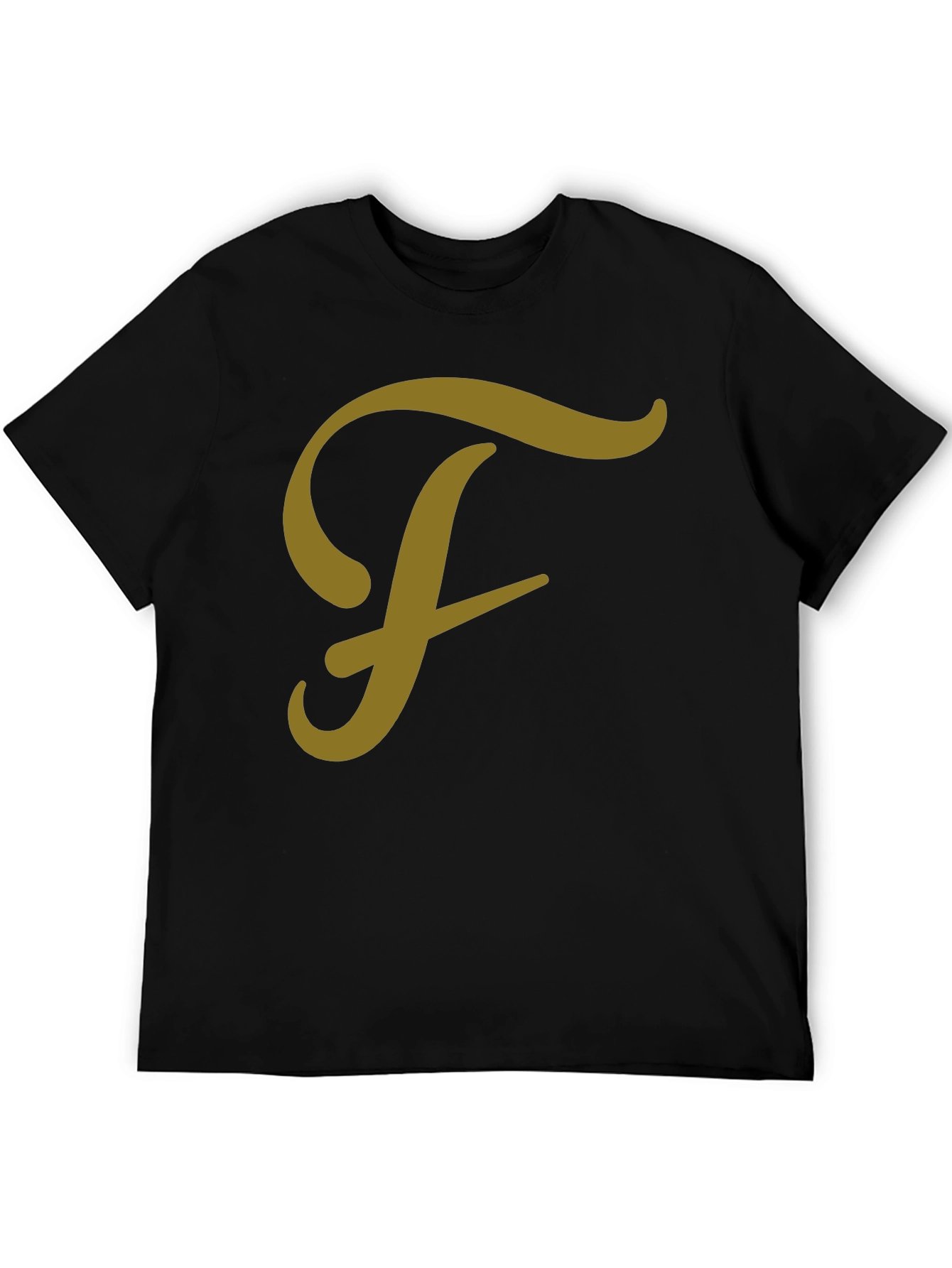 Black T-Shirt with Letter F Graphic
