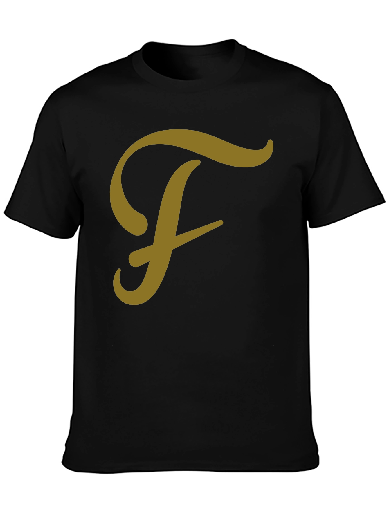 Black T-Shirt with Letter F Graphic