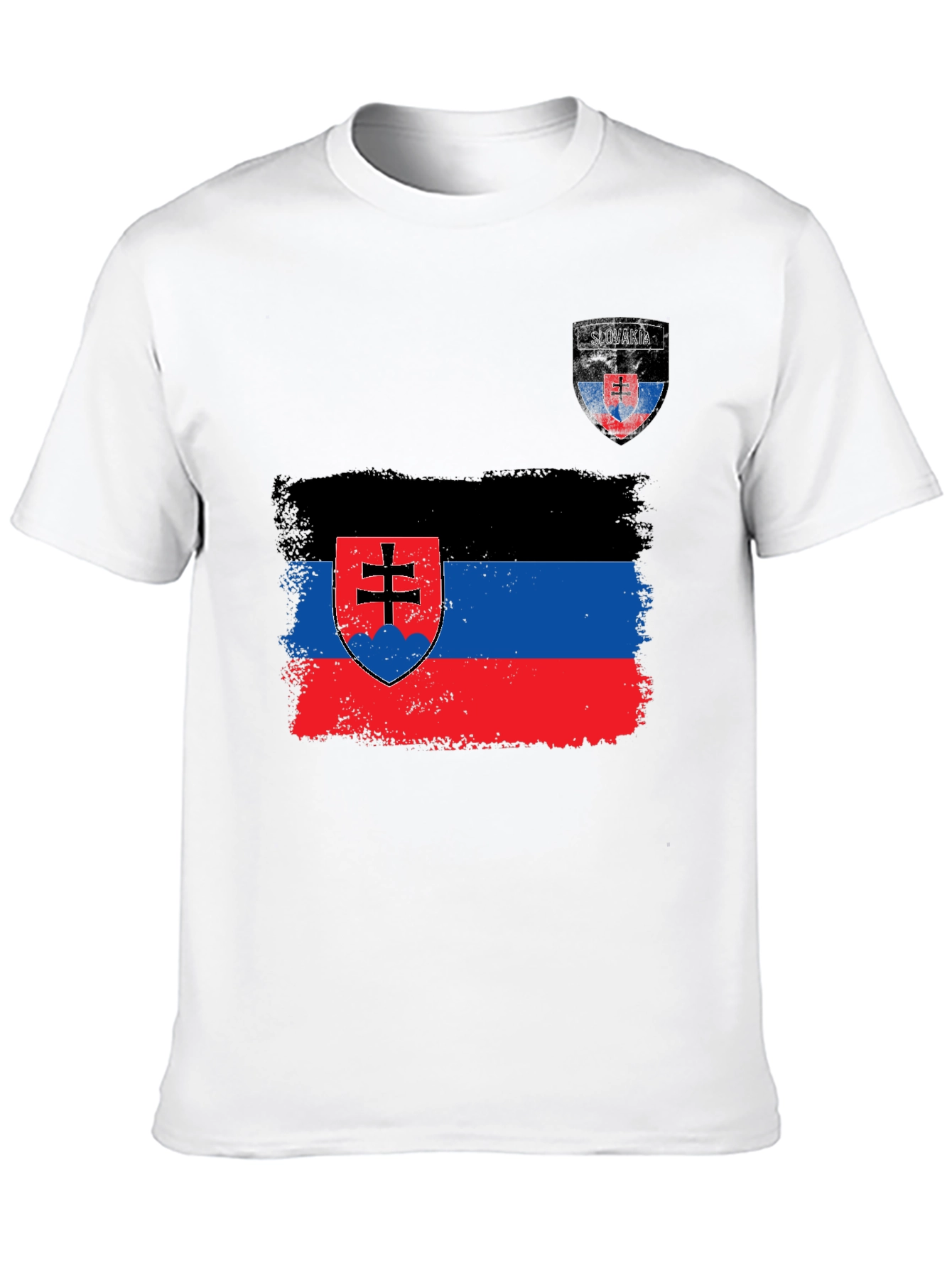 Slovakia Flag Graphic T-Shirt - Black
