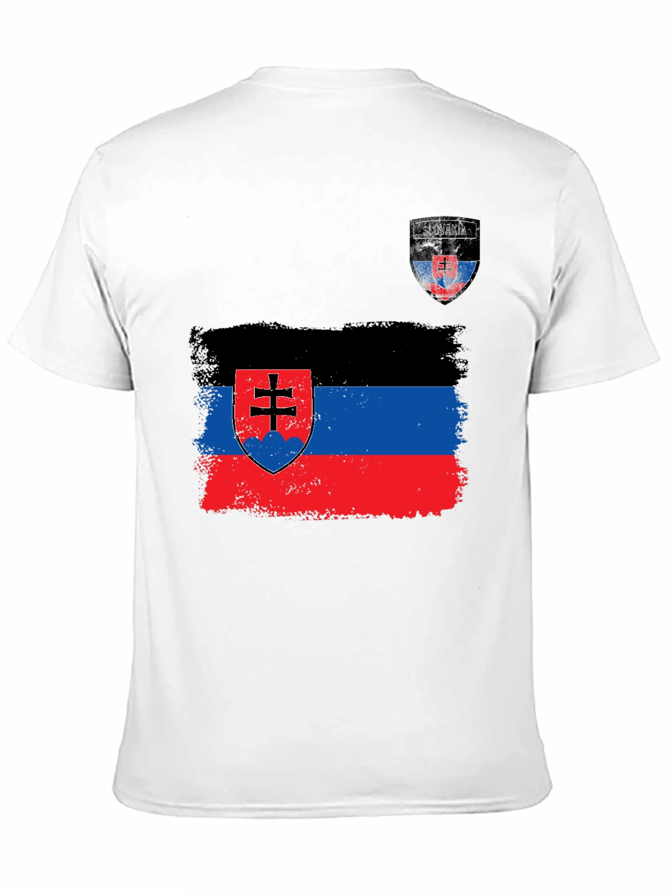 Slovakia Flag Graphic T-Shirt - Black