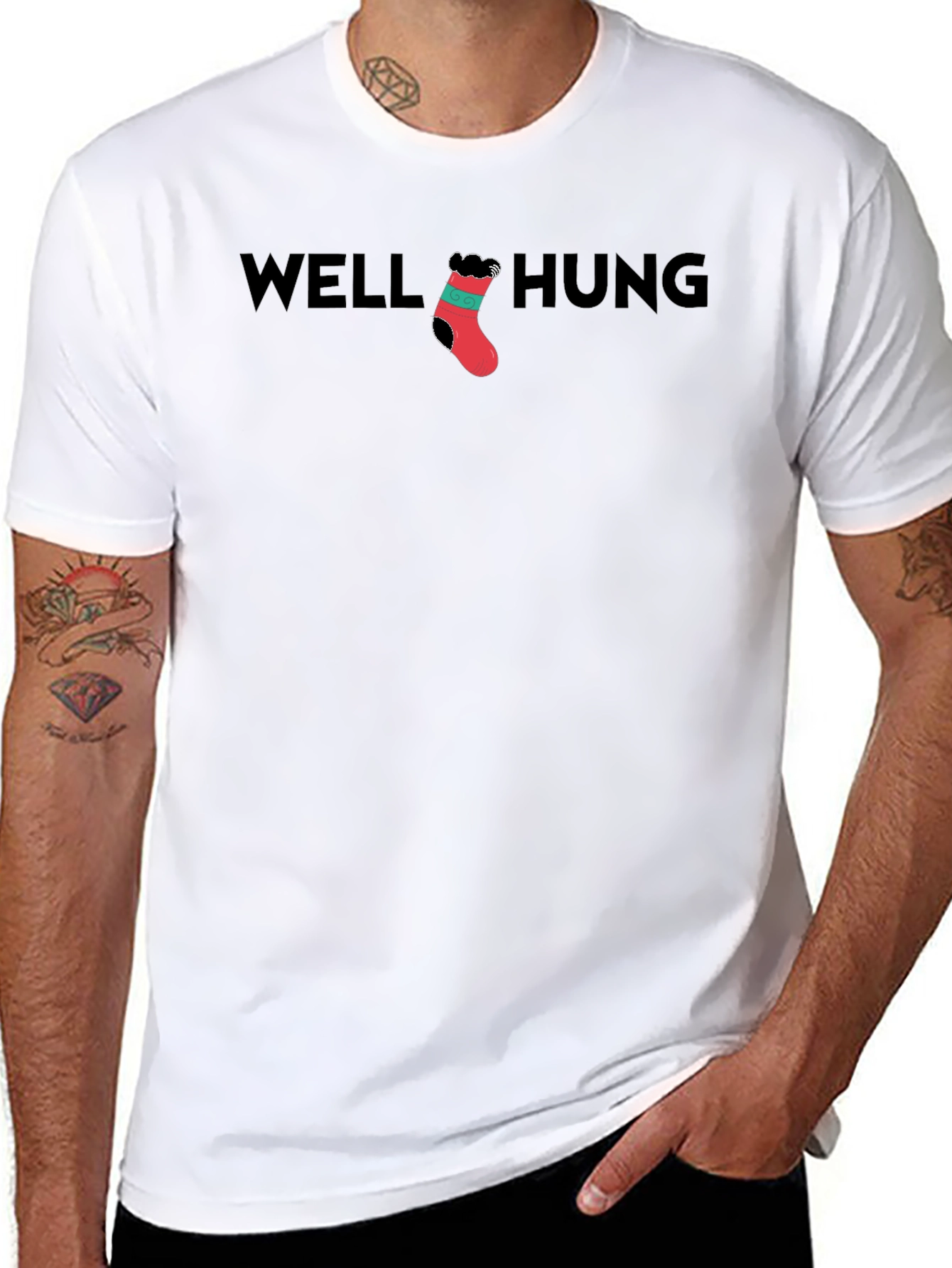 Well Hung Christmas Holiday Mens T-Shirt