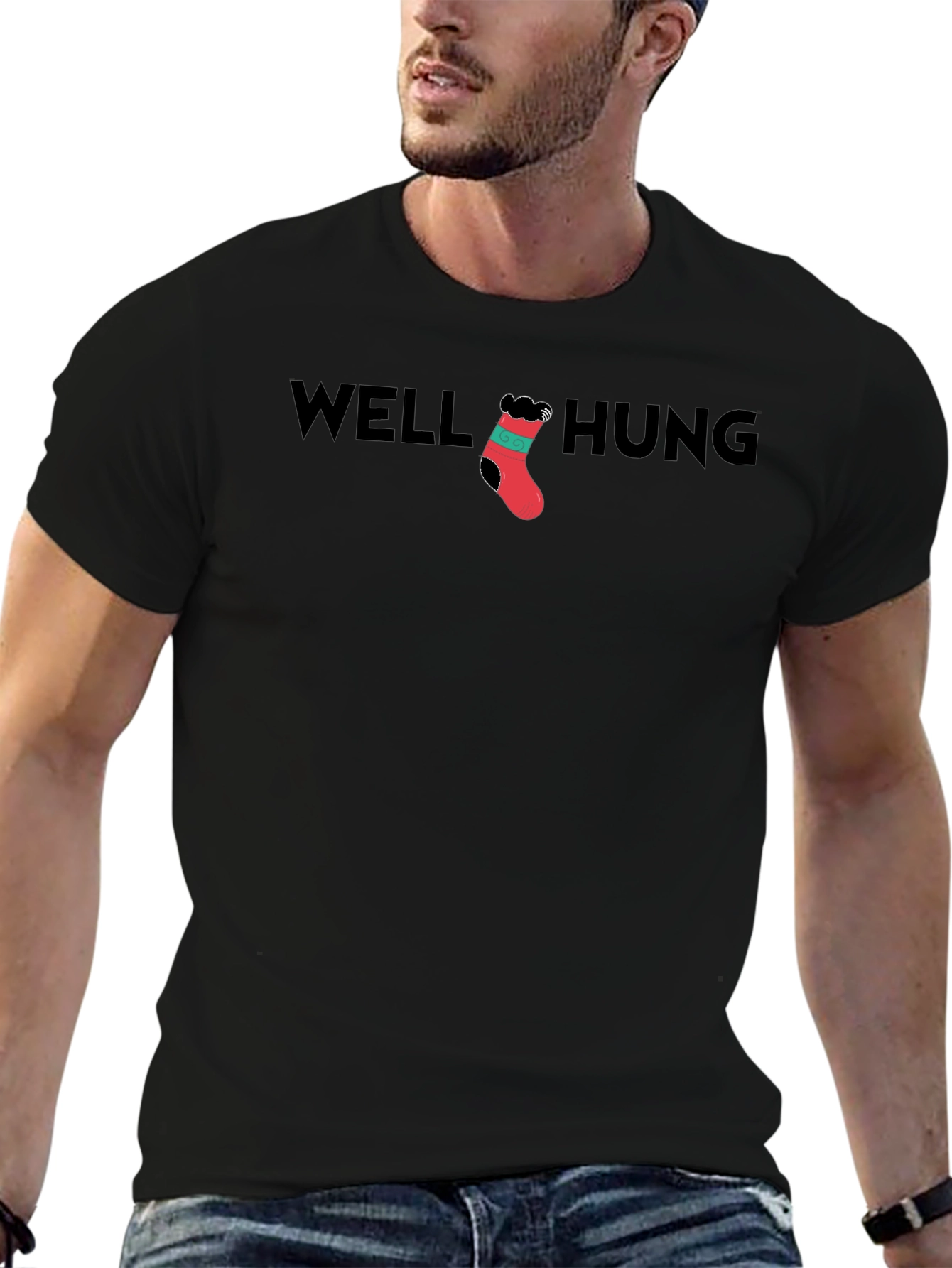 Well Hung Christmas Holiday Mens T-Shirt