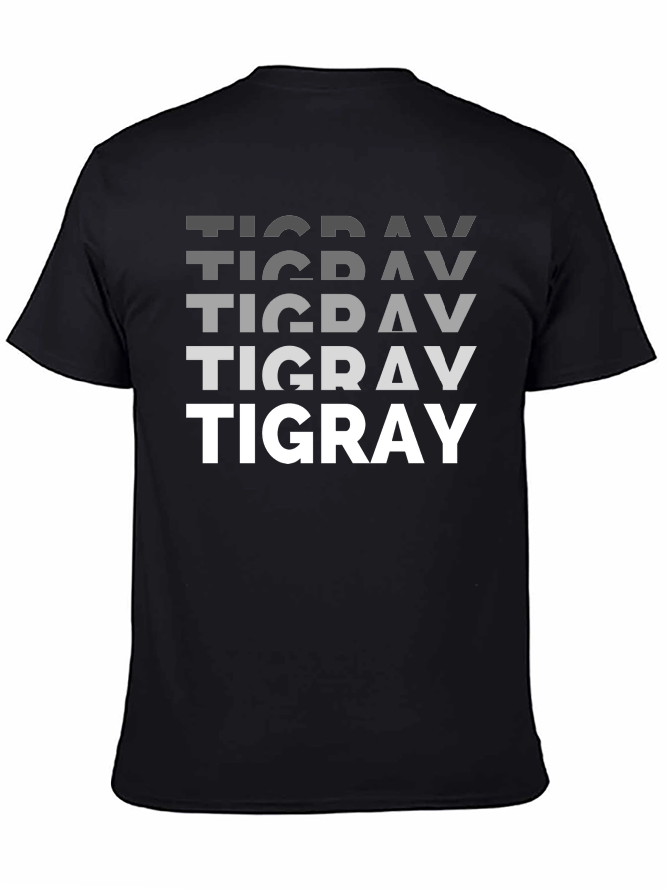 Tigray Text Graphic Tee - Black Unisex T-Shirt