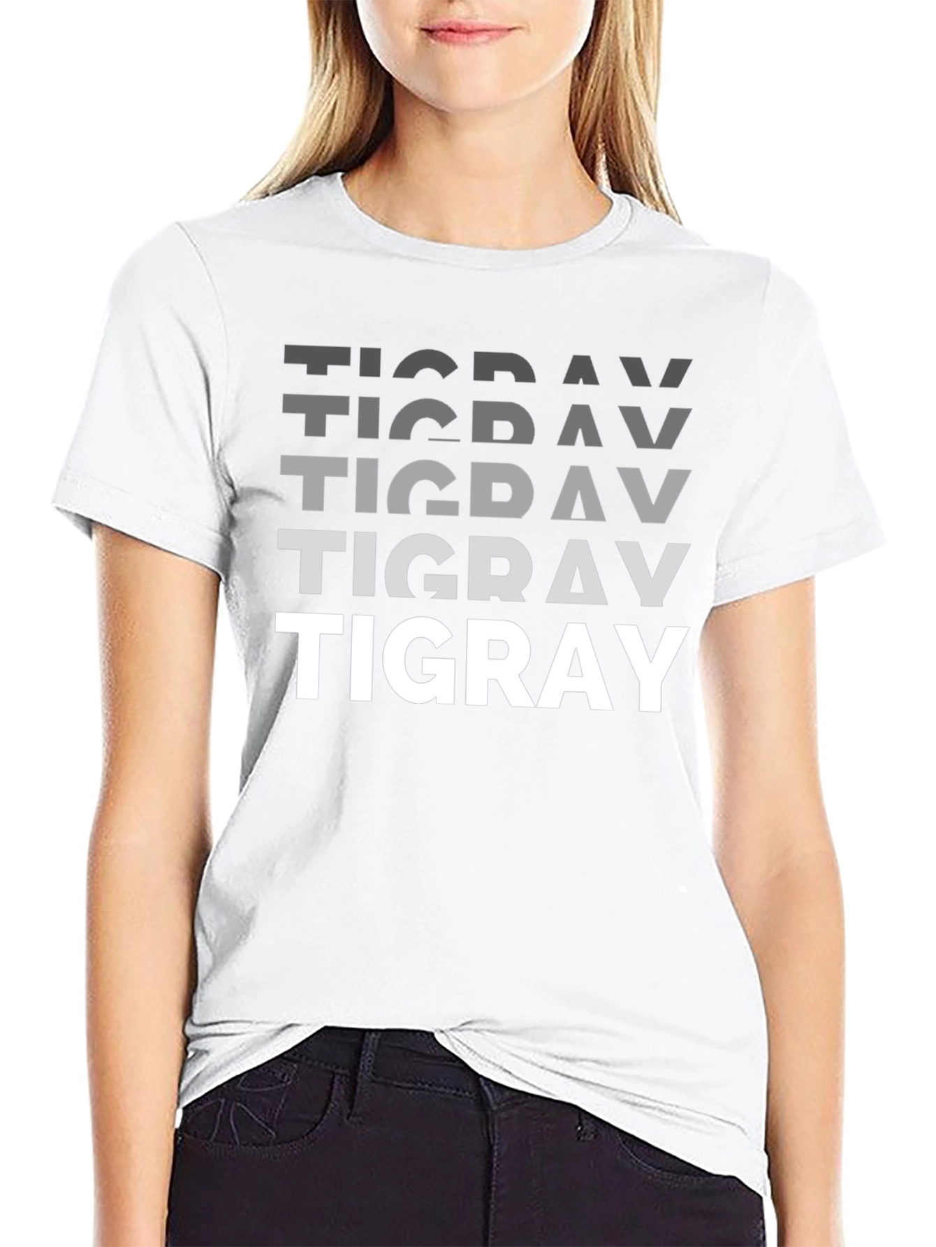 Tigray Text Graphic Tee - Black Unisex T-Shirt
