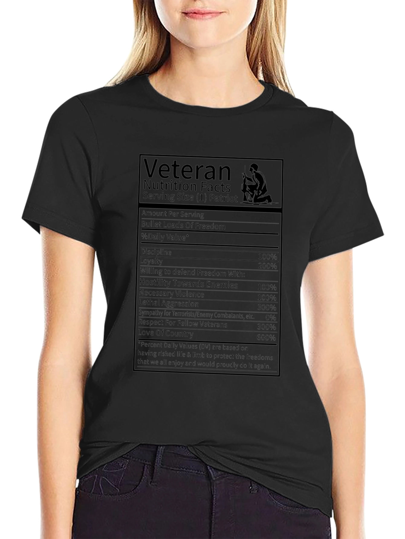 Veteran Nutrition Facts T-Shirt Patriot Pride
