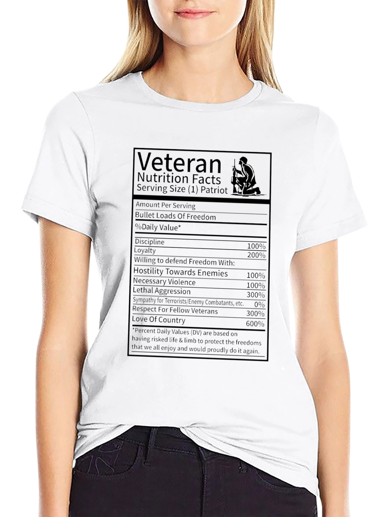 Veteran Nutrition Facts T-Shirt Patriot Pride