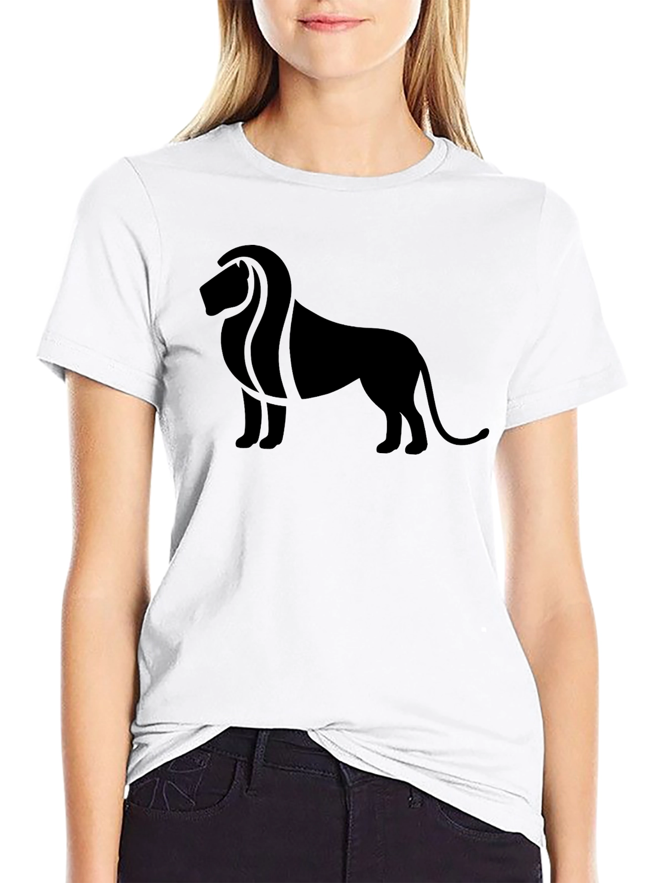 Lion Silhouette Graphic Tee - Bold Style