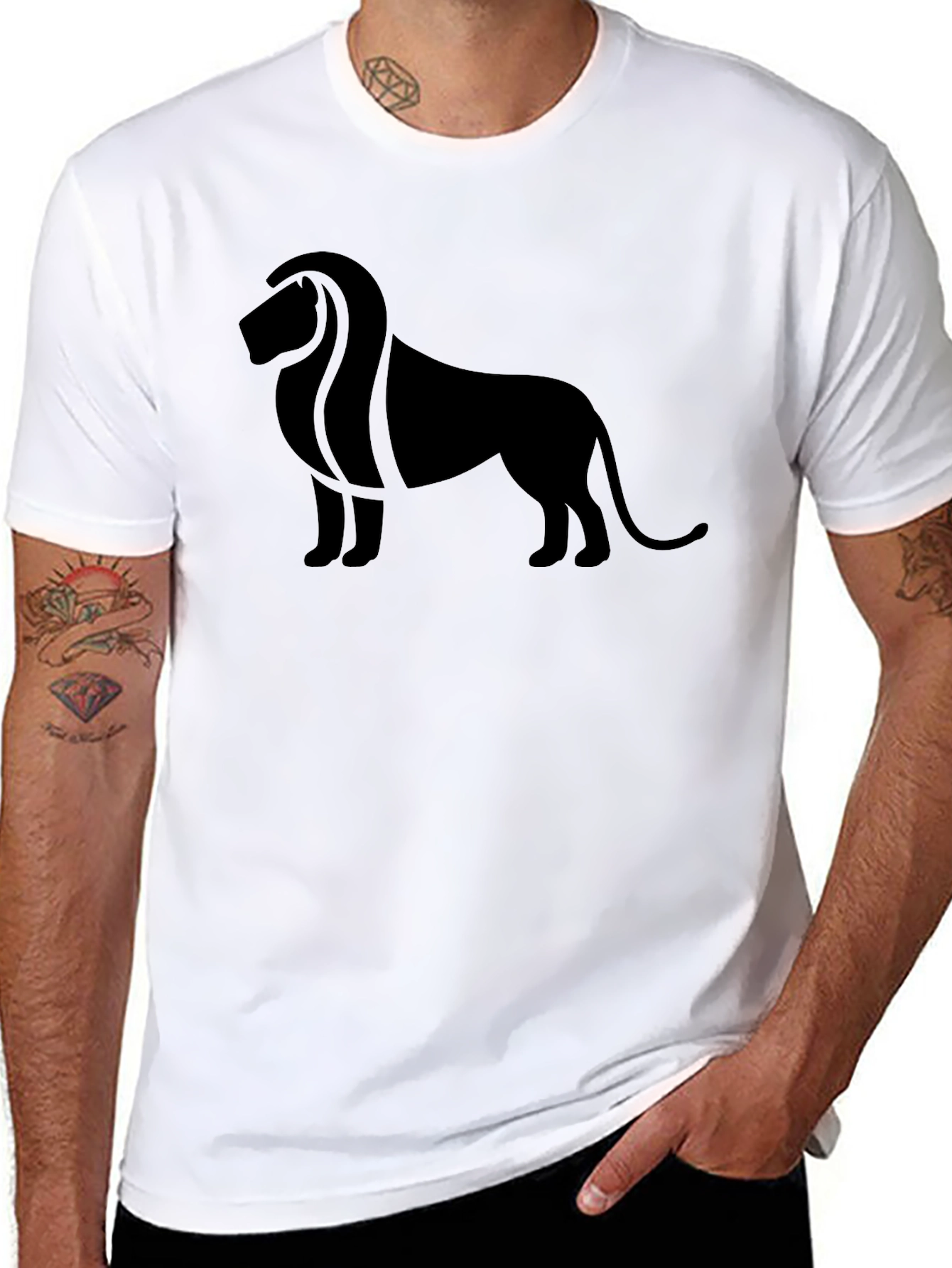 Lion Silhouette Graphic Tee - Bold Style