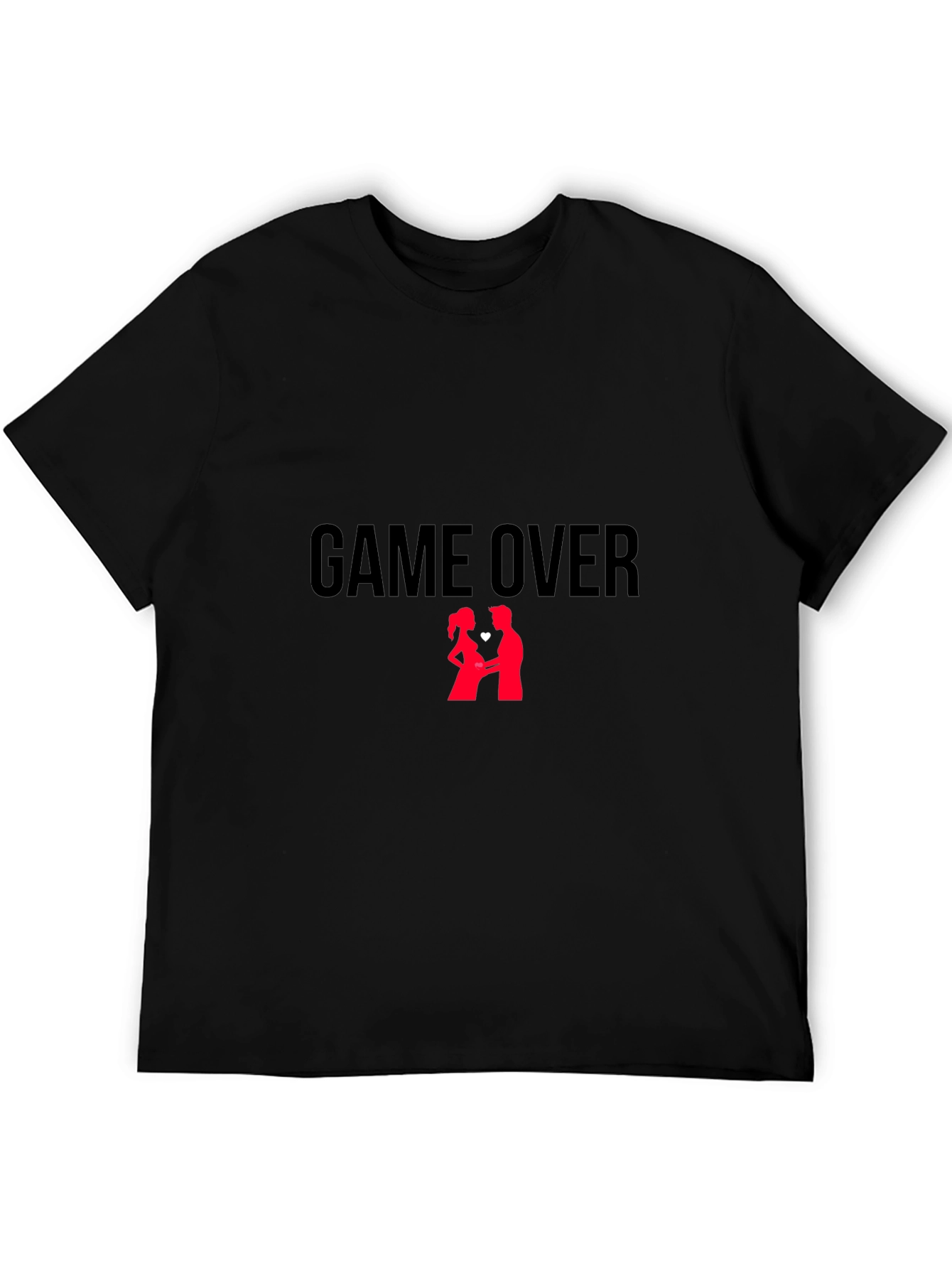 Game Over Couple T-Shirt - Black