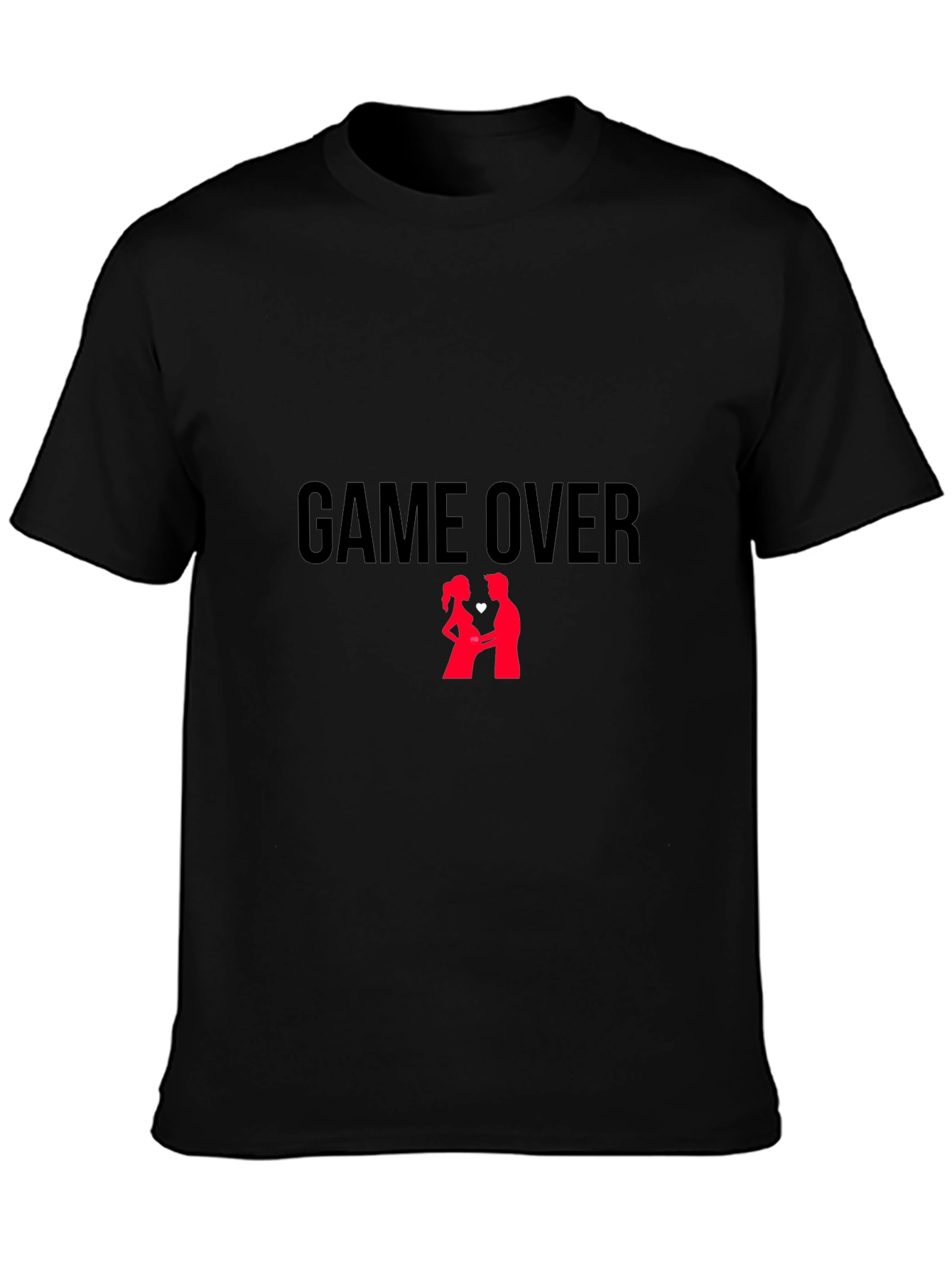 Game Over Couple T-Shirt - Black