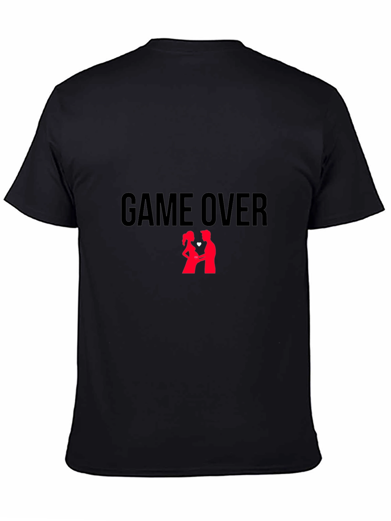 Game Over Couple T-Shirt - Black