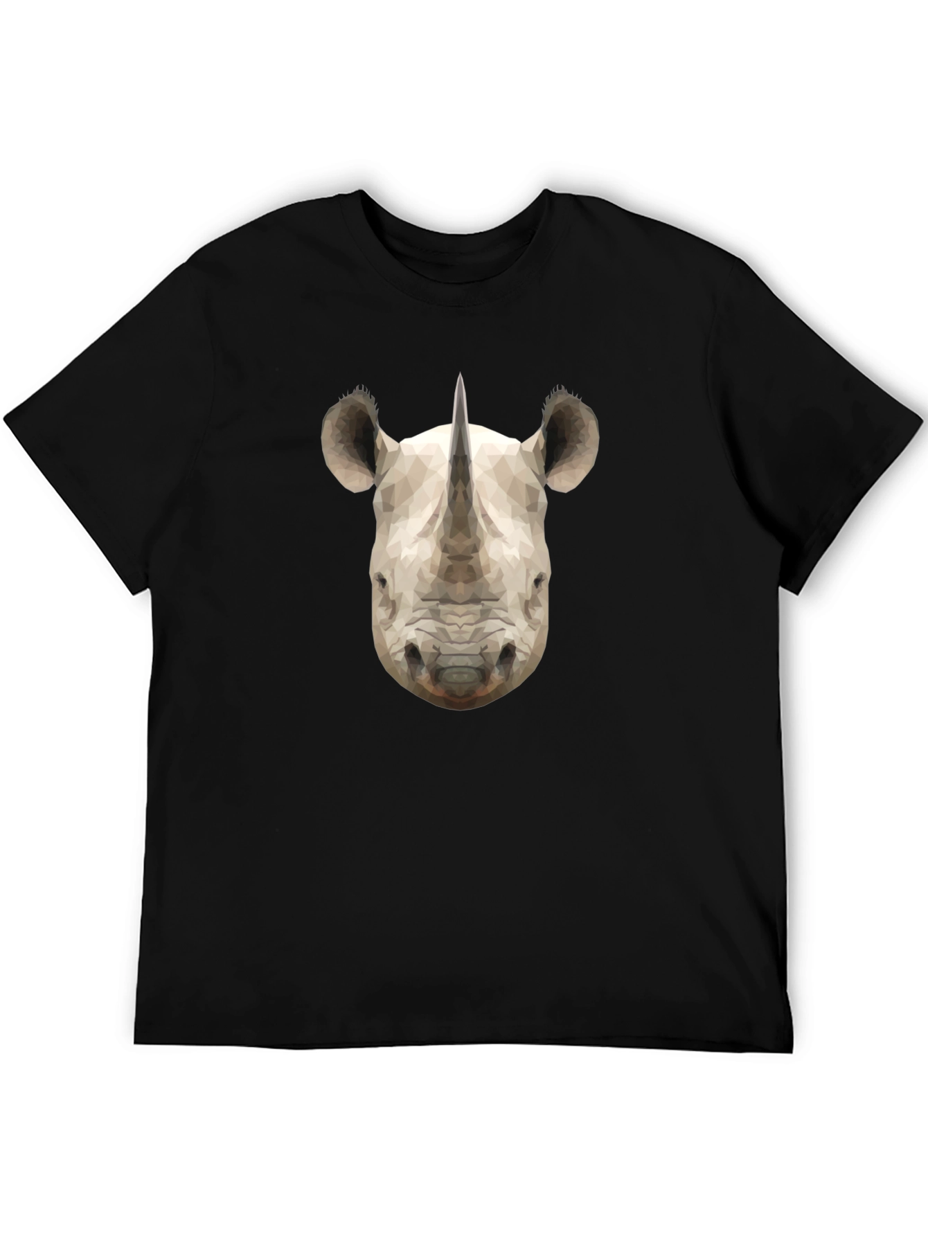 Geometric Rhino Graphic Black T-Shirt