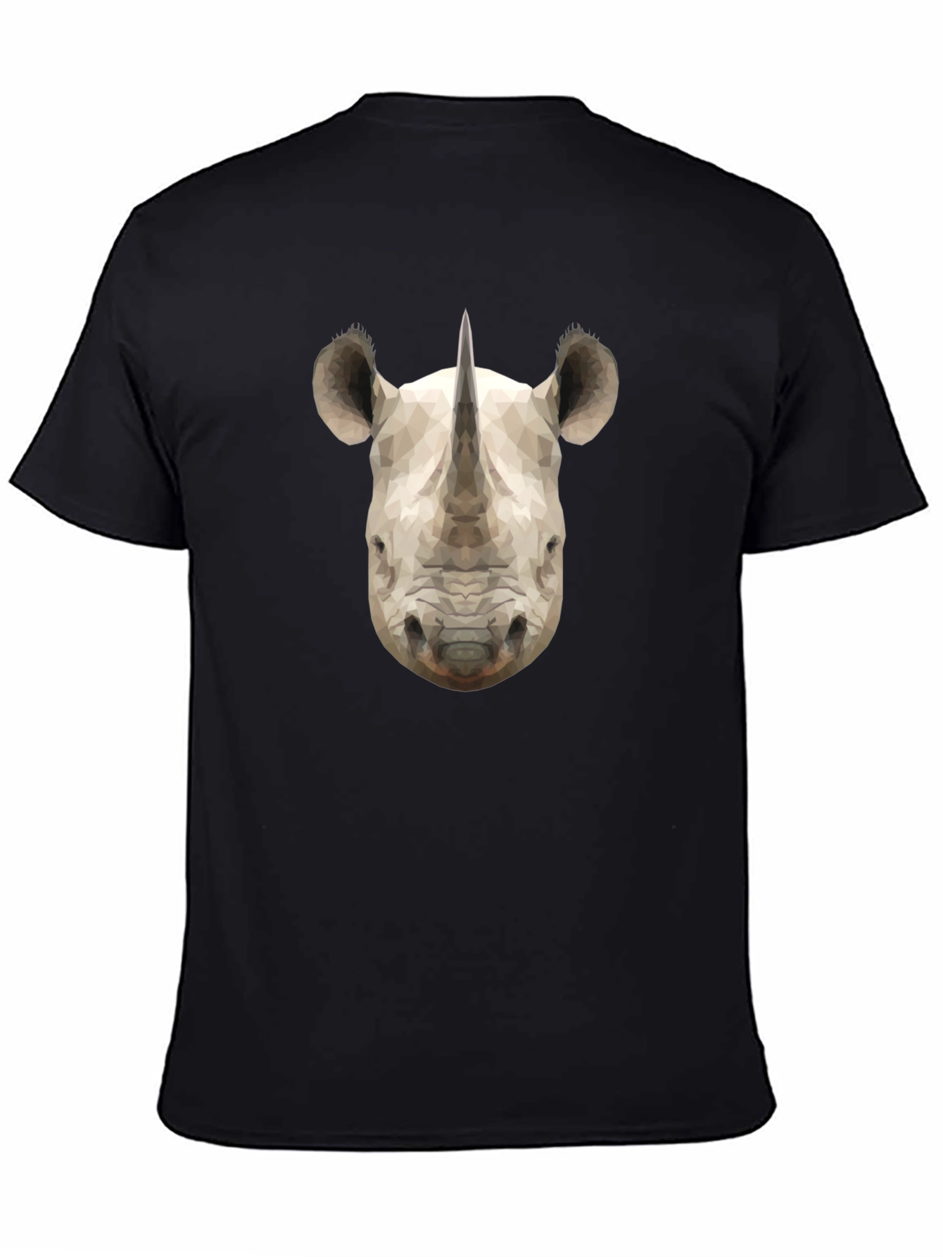 Geometric Rhino Graphic Black T-Shirt