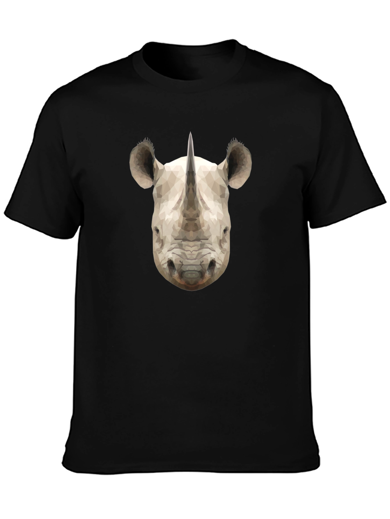 Geometric Rhino Graphic Black T-Shirt