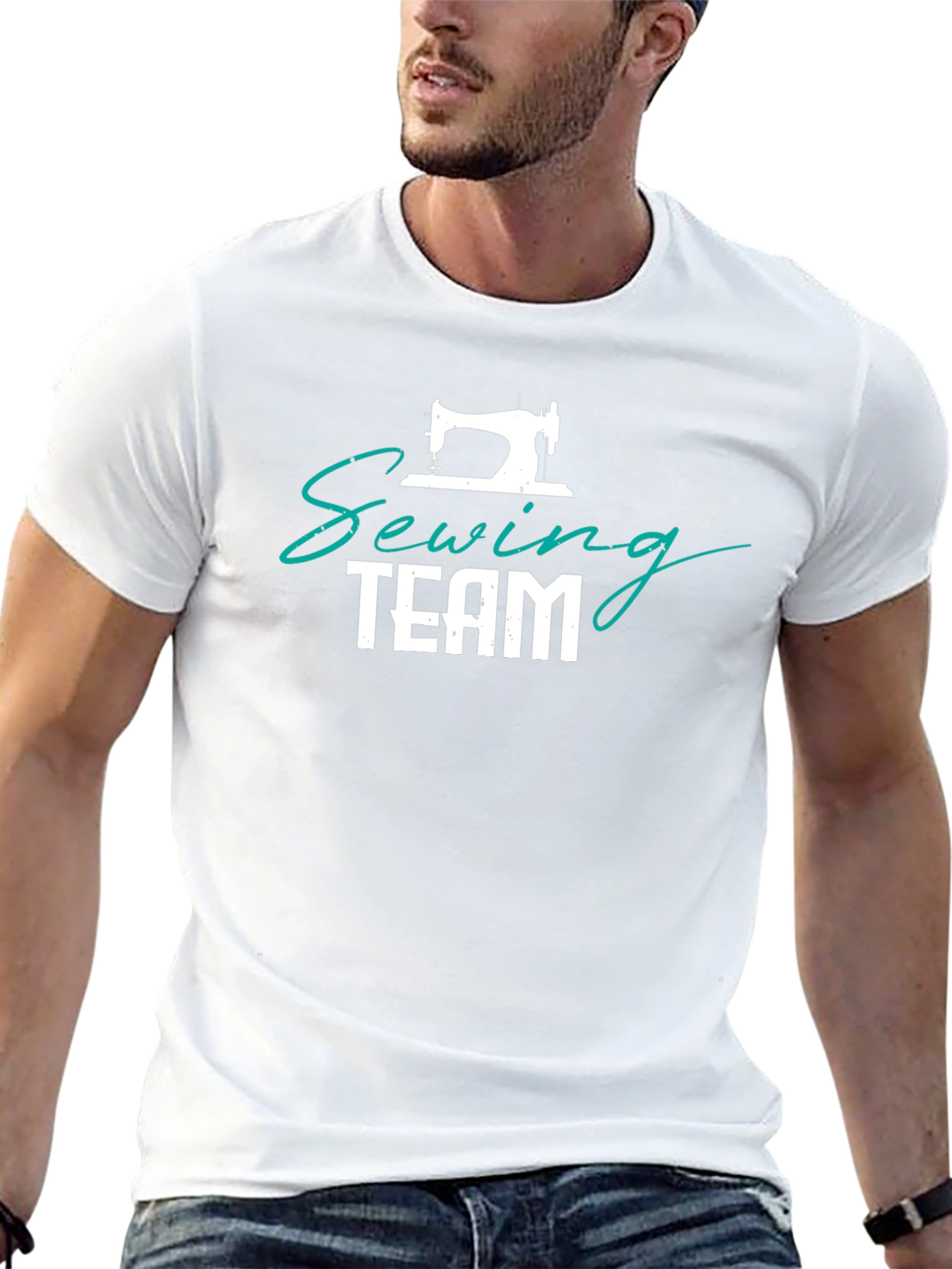 Sewing Team T-Shirt - Black Cotton Crewneck