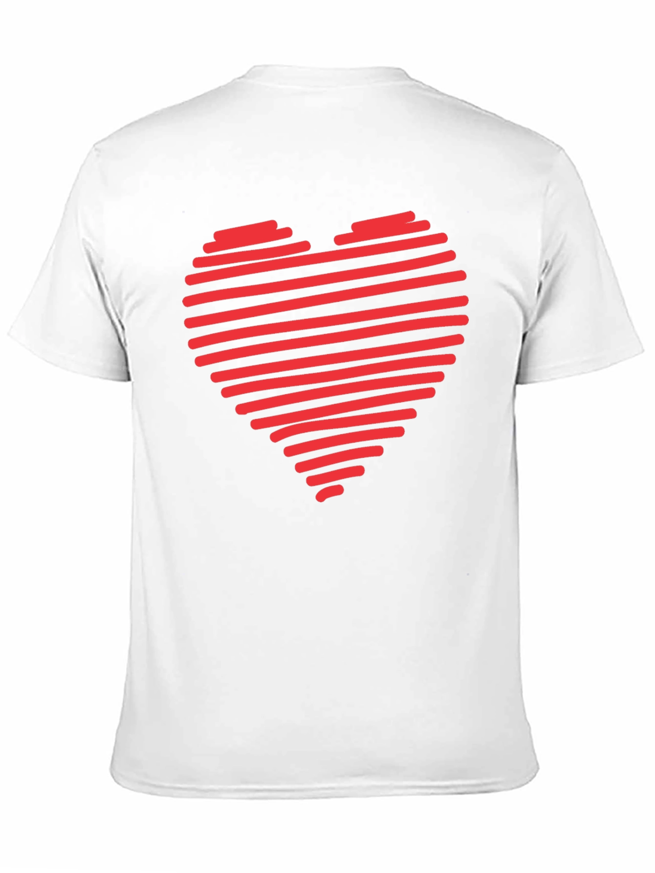 Red Heart Stripes Black T-Shirt Love Graphic Tee