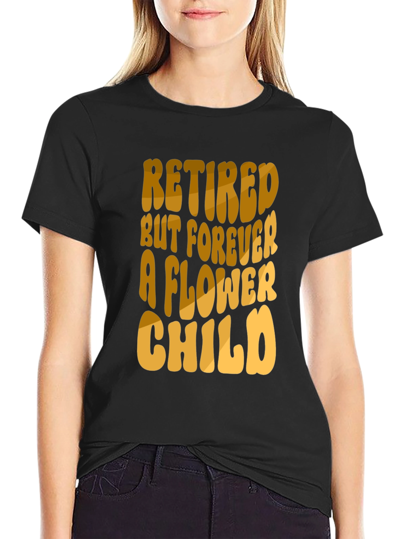 Retired Flower Child Black T-Shirt